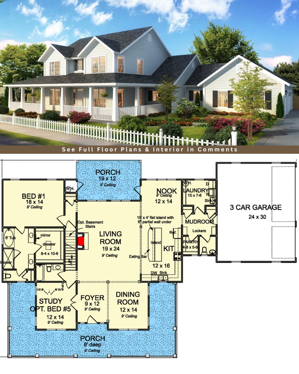 Classic - Step inside this 3,597 Sq Ft Modern Farmhouse featuring an ...