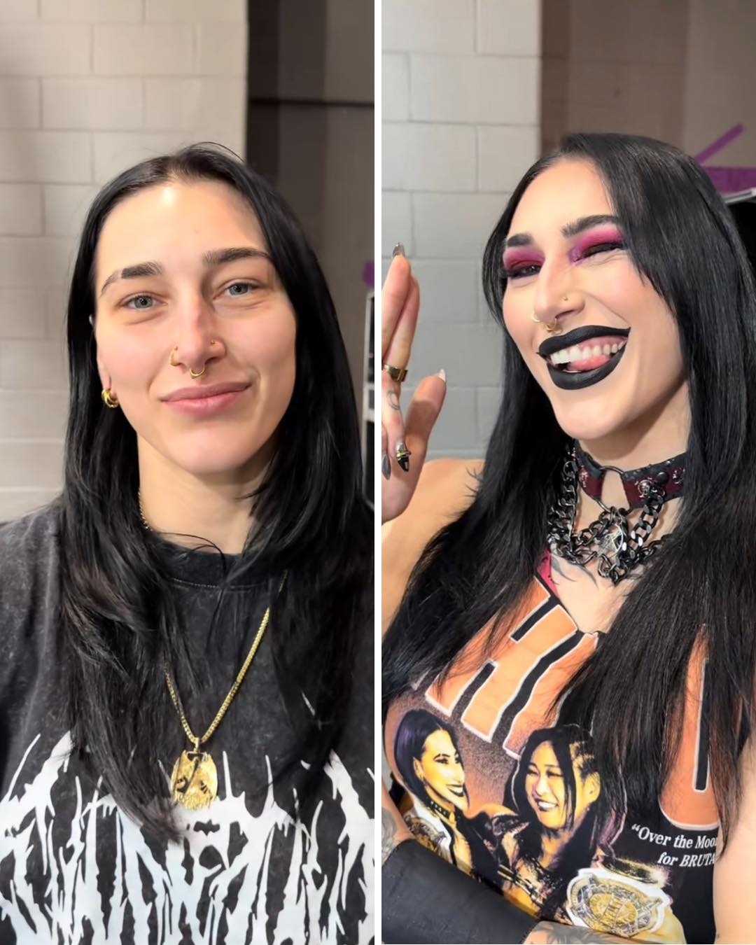 Shawn - Rhea Ripley with and without makeup 🔥 | Facebook