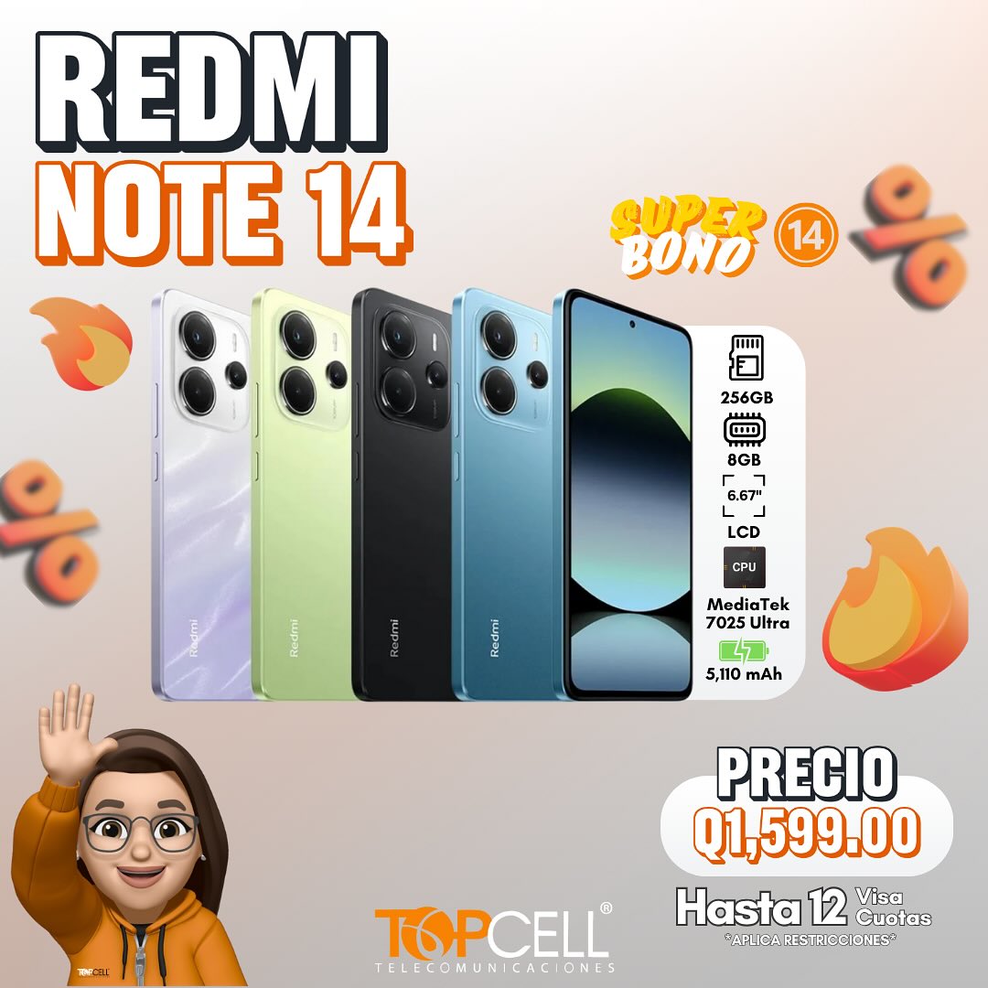 TopCell - 🔷 Redmi Note 14 – Rendimiento que impone respeto Este no es ...