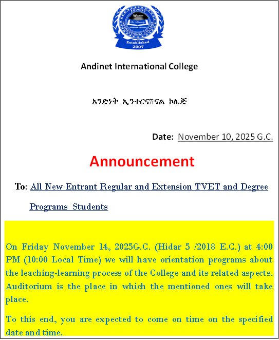 Andinet International College