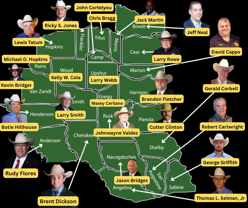 TXAN - 🔗 PHOTO MAP: East Texas Sheriffs + Contact Info 🔗 TYLER, Texas ...