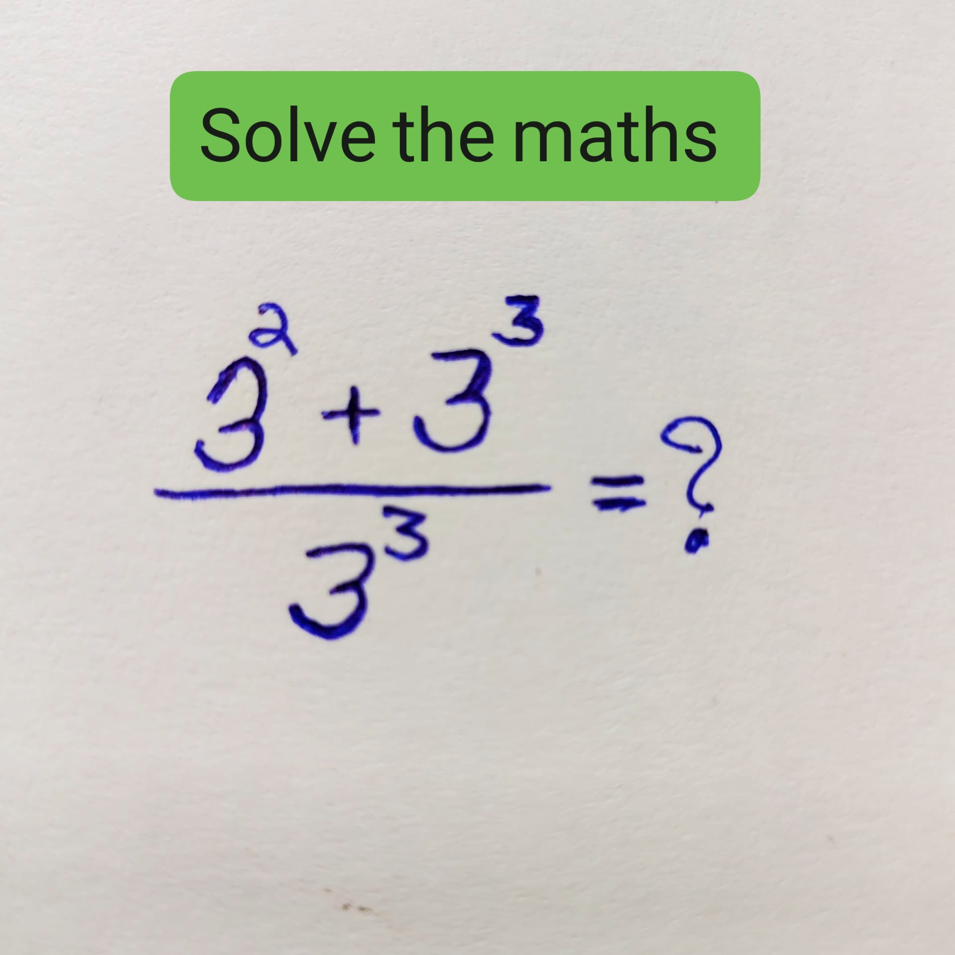 Tricky maths 9÷3(5+8) Time 5 second
