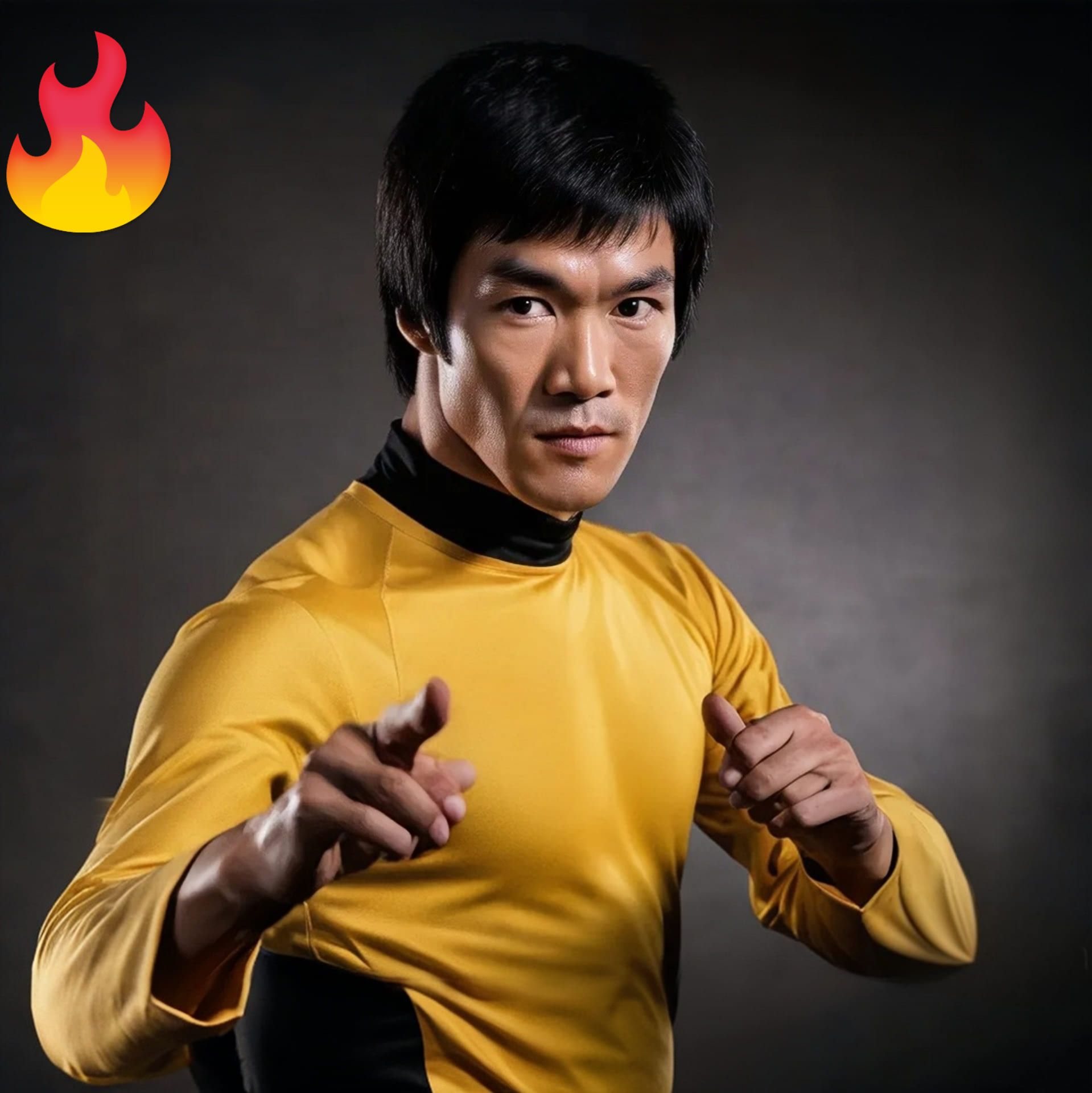 Bruce Lee Legend Iconic Yellow Jumpsuit Vintage Poster Débardeur
