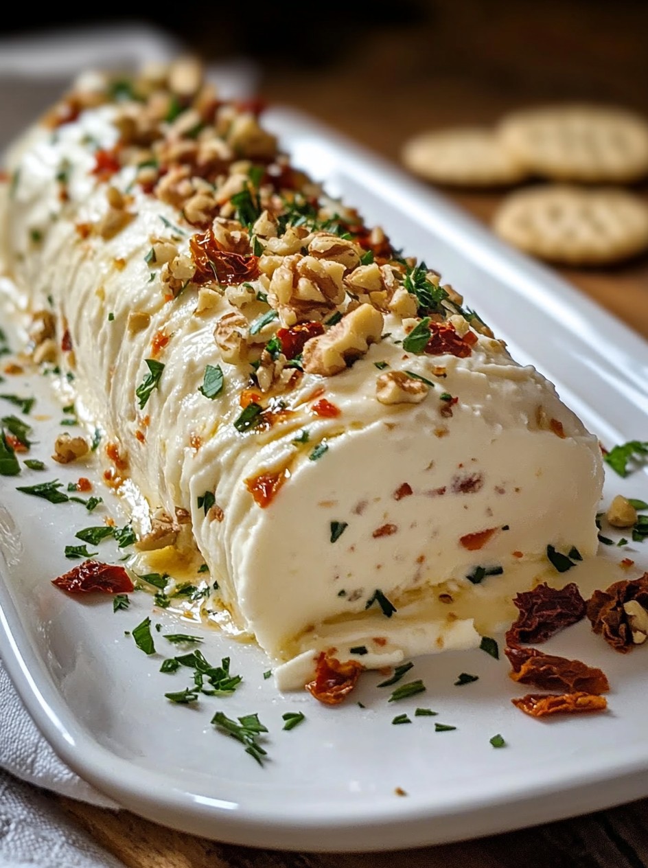 Recipes - Rustic Walnut-Crusted Italian Cheese Log with Sun-Dried ...