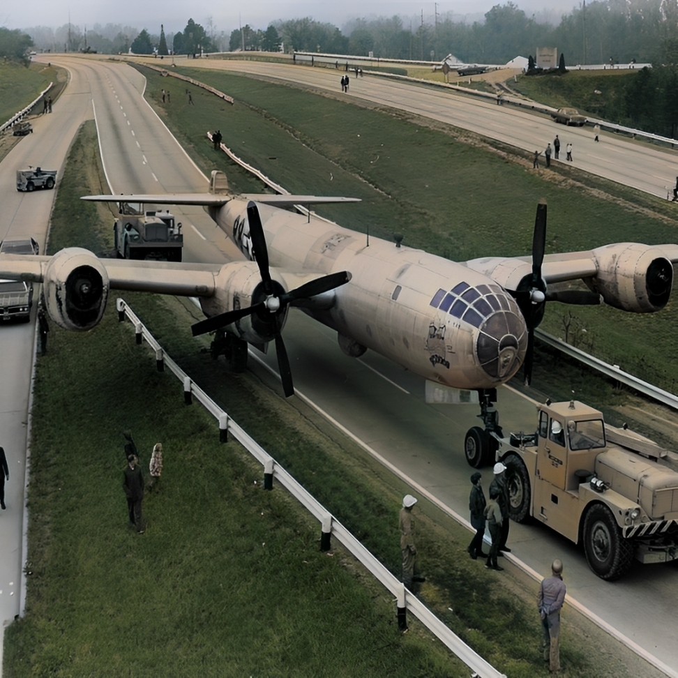 Aviation Zone - A B-29 Bockscar is towed along State Route... | Facebook