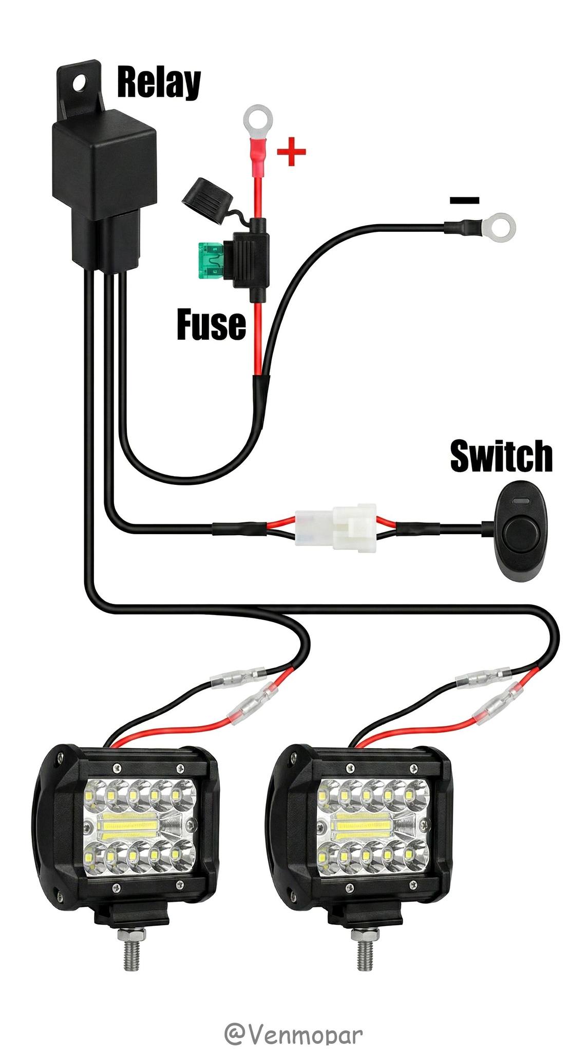 wiring led pods to fog lights This image shows a complete auxiliary light kit—made power two LED pod safely using a relay + fuse + switch (instead of sending heavy current through a small Lost Mary BM600 Disposable flavored vape pods Vape Flavor:Juicy Peach Ice