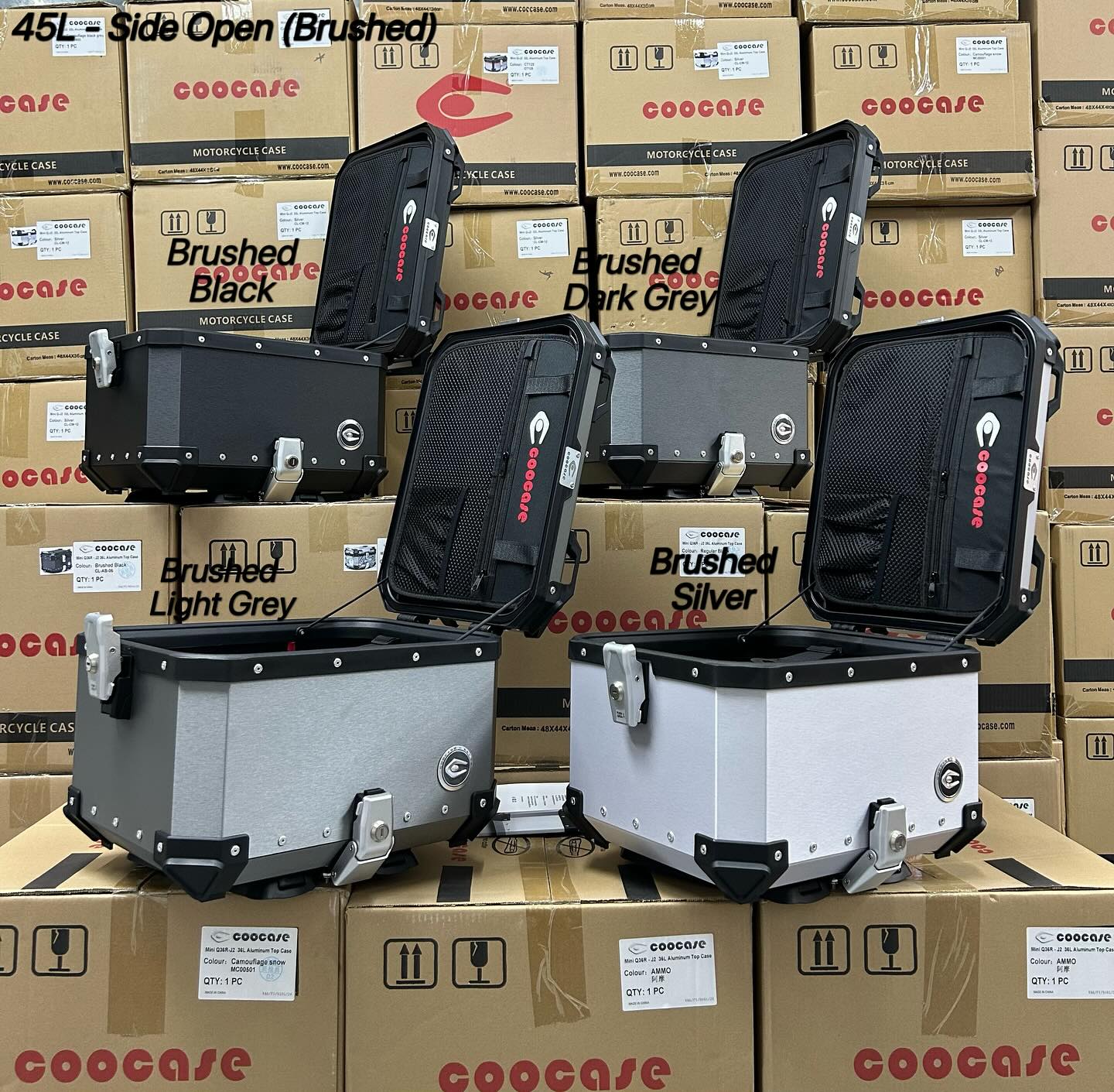 Aluminum coocase 45l Top Case 45L - Mistique Silver with Mounting Plate