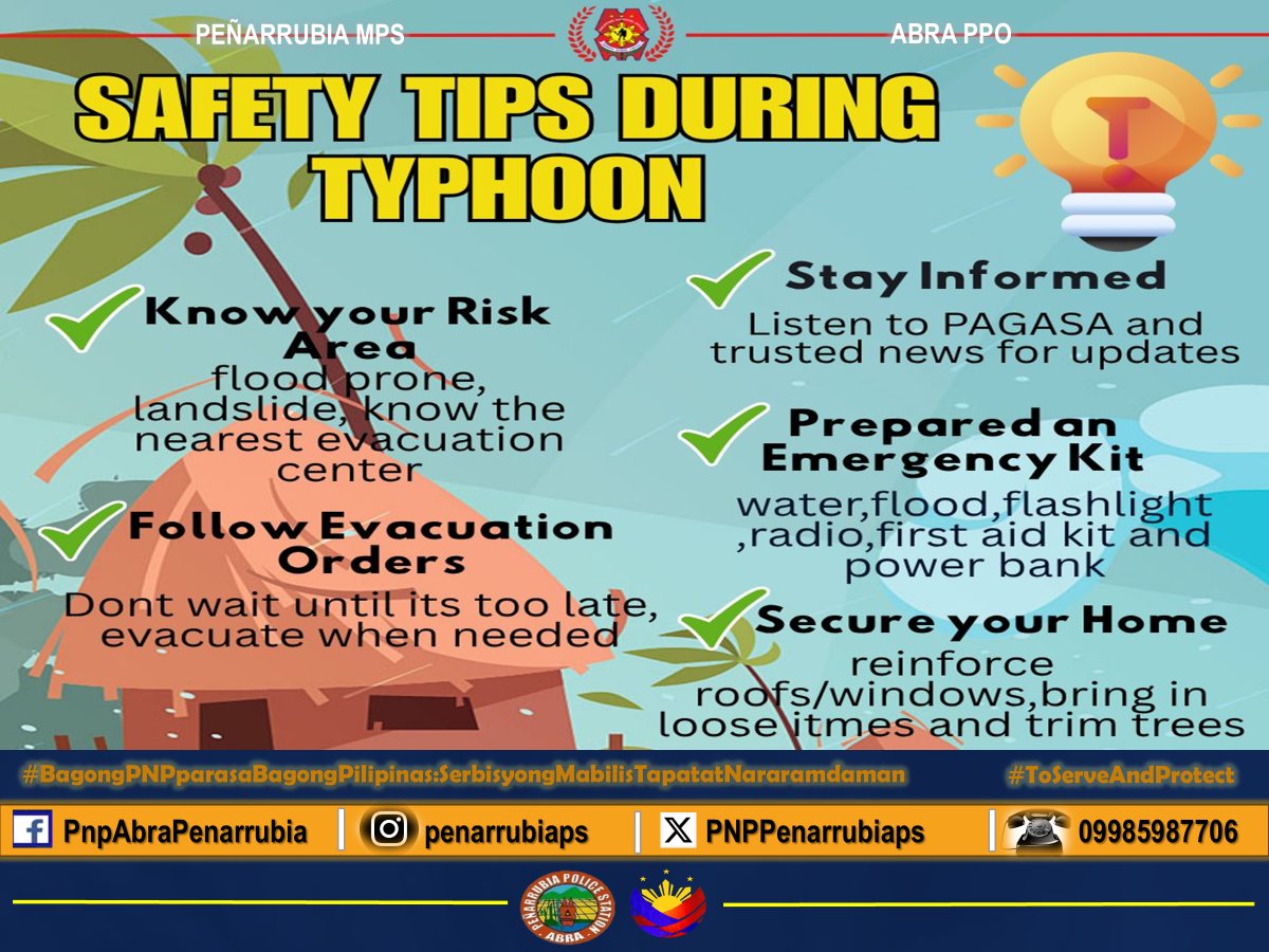 Pnp Abra - SAFETY TIPS DURING TYPHOON! #ToServeandProtect # ...