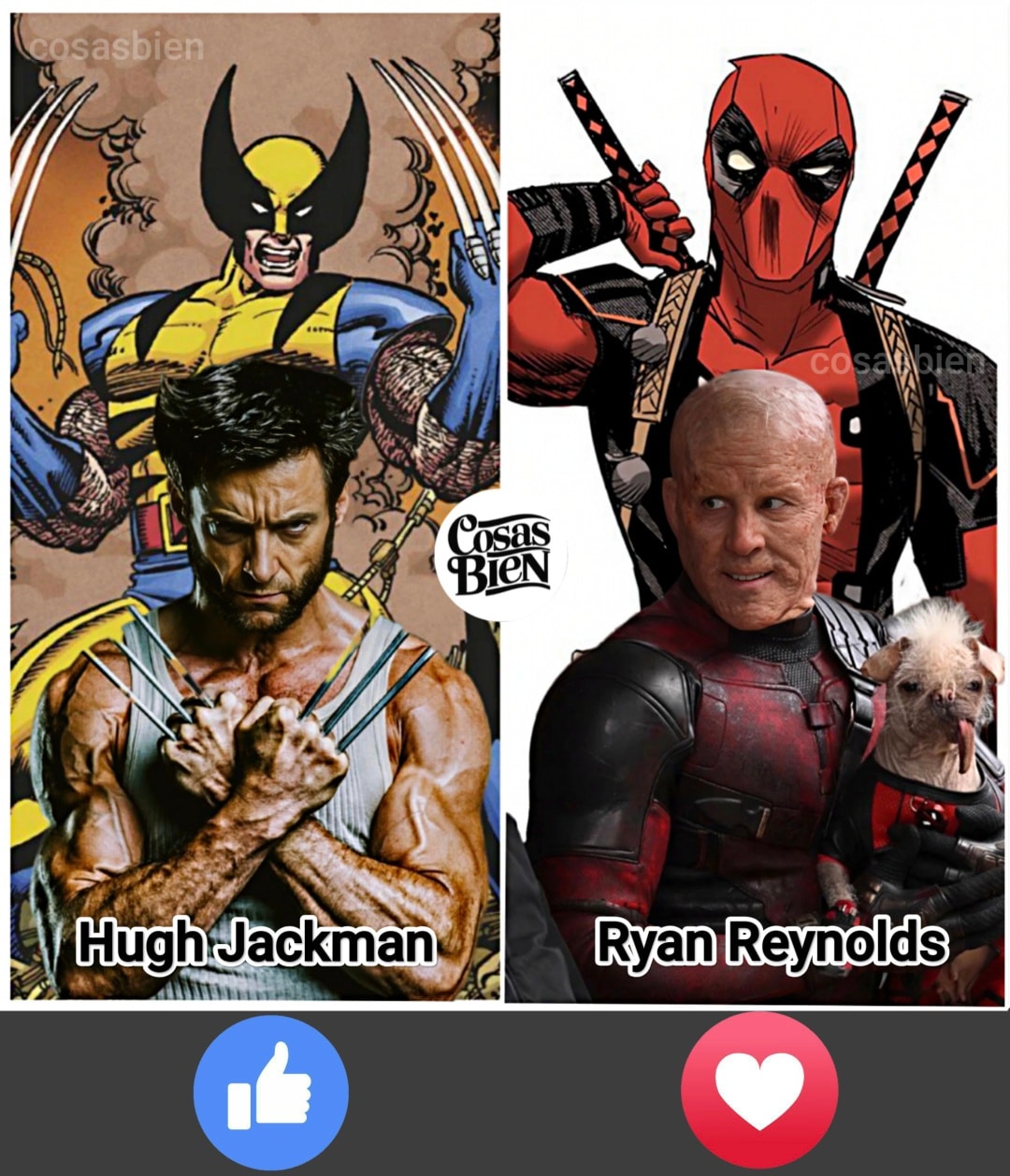 Cosas - Wolverine (Hugh Jackman) 👍🏻 Deadpool (Ryan Reynolds) ️ ...