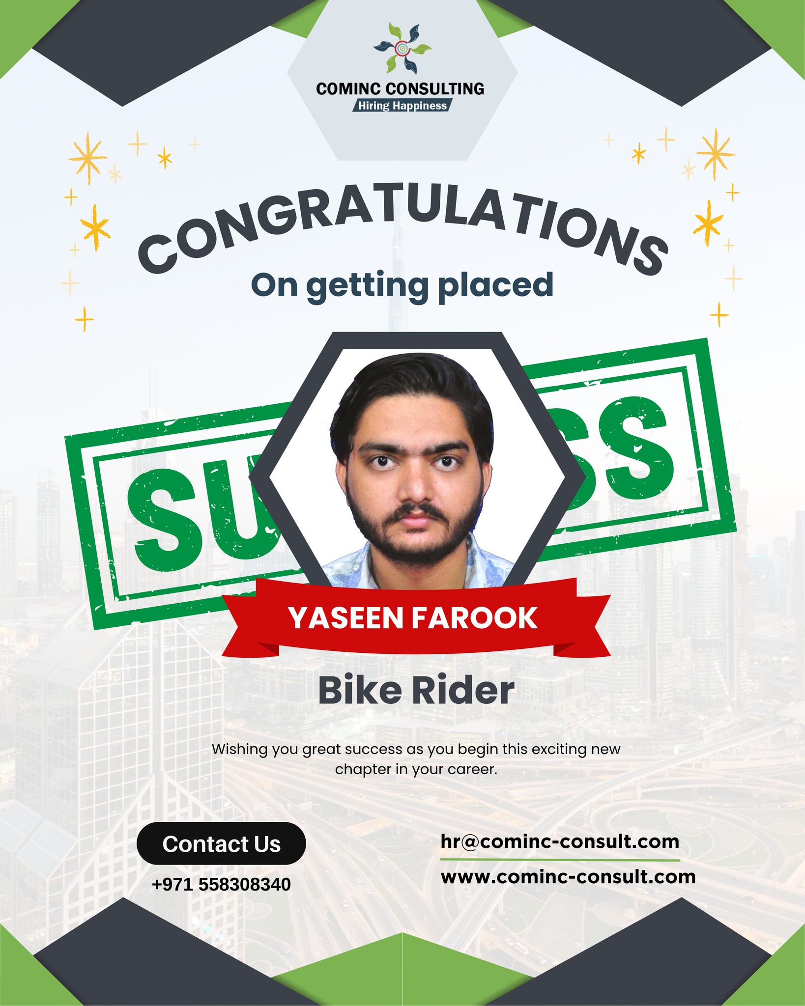 Cominc - 🎉 Huge Congratulations to Yaseen Farook! 🎉 We’re delighted to ...