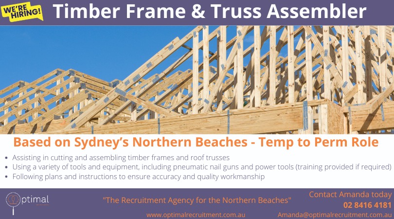 📌 Job Title: Timber Frame and Truss... - Optimal Recruitment | Facebook