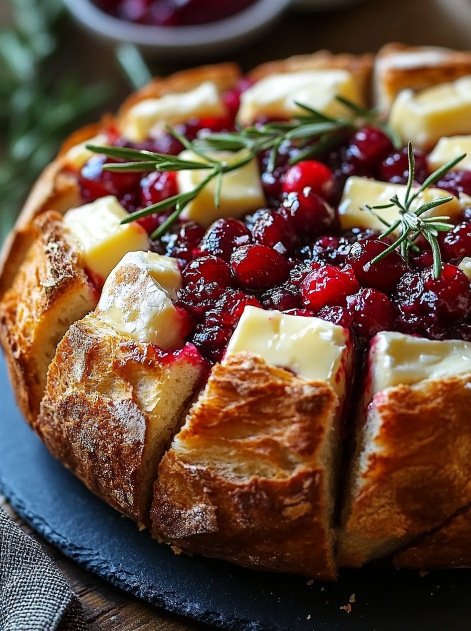 Recipes - Golden Sourdough Bloom with Melted Brie and Ruby Cranberries ...