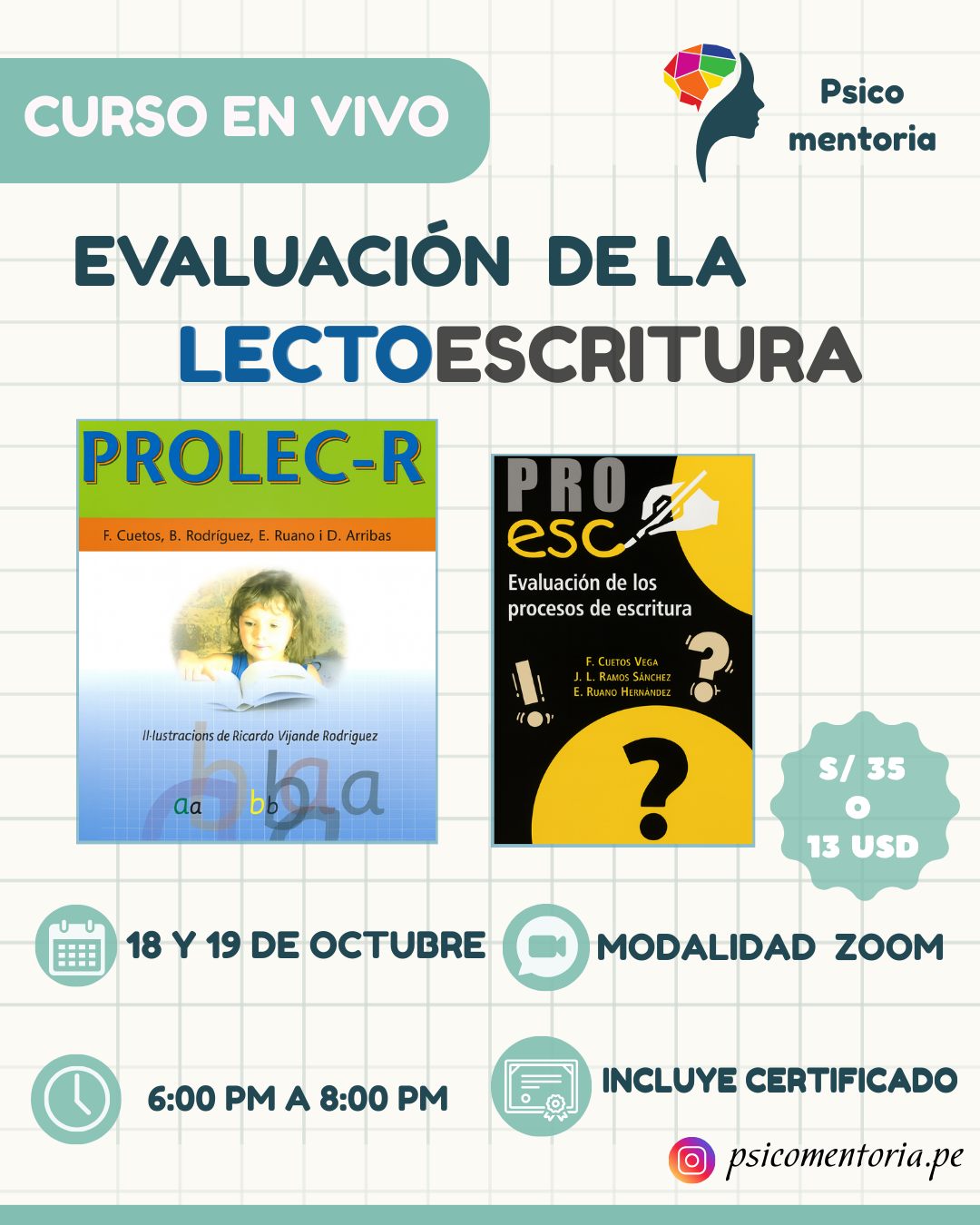 Psico - 📝📖Curso: Evaluación de la Lectoescritura (PROLEC-R y PROESC) 👥 ...