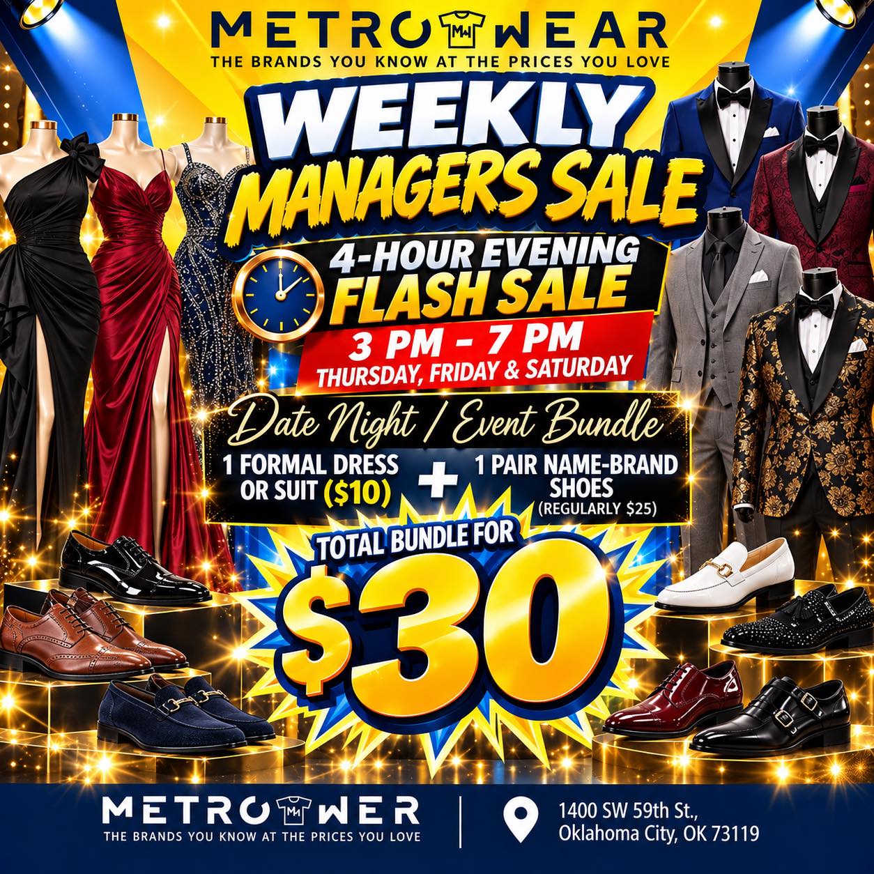 MetroWear's weekly manager's sale: formal dress and name-brand shoes for $30 in Oklahoma City