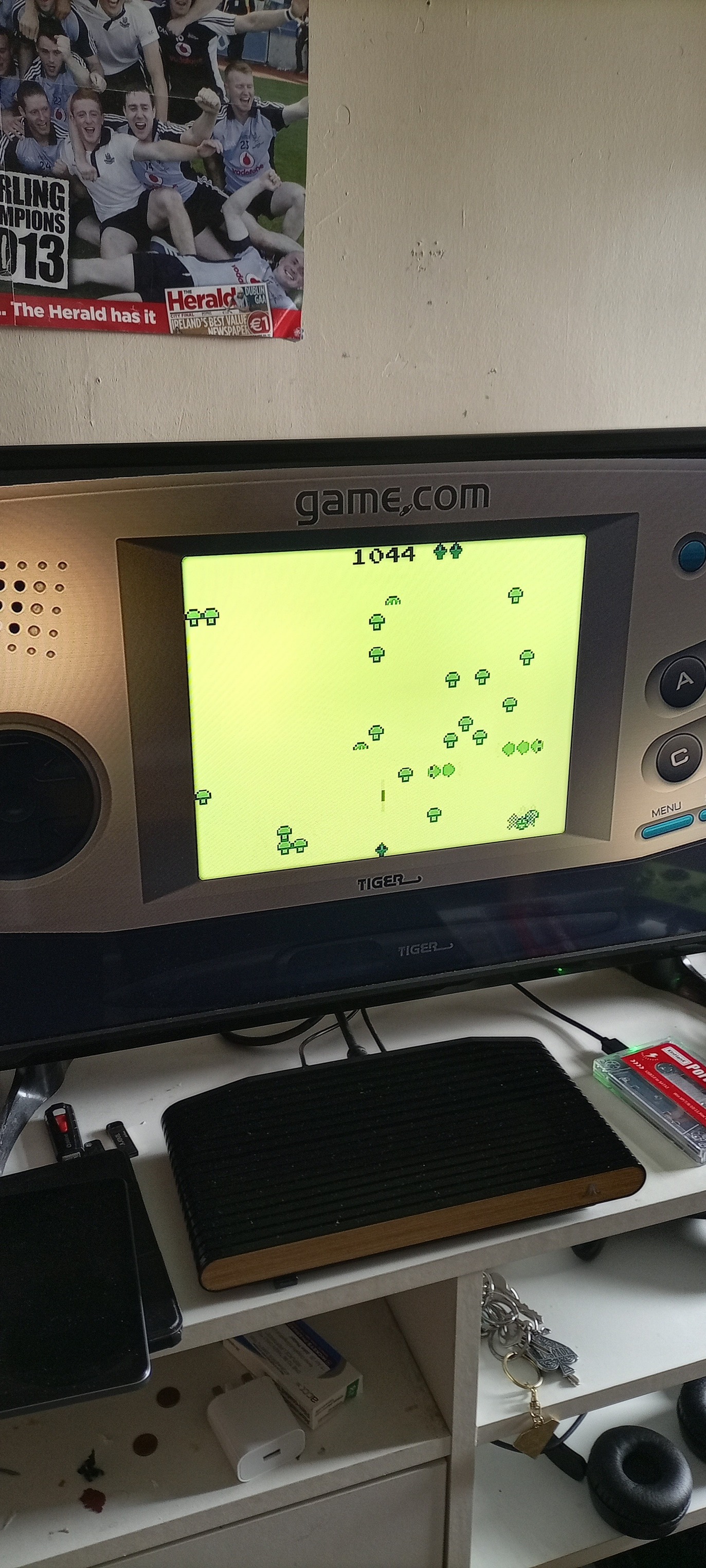 Centipede for The Tiger Game.Com on my Atari VCS awesome
