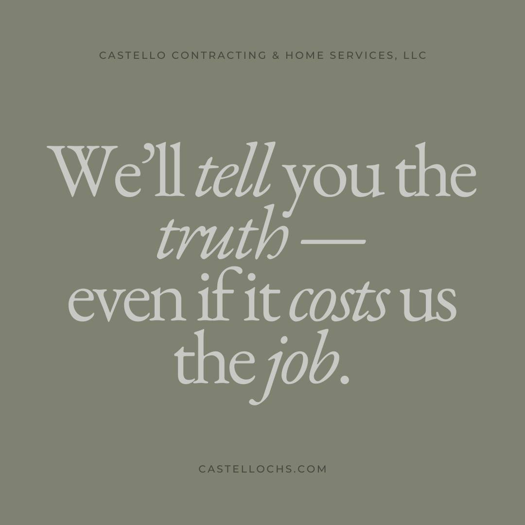 👉🏻 One thing... - Castello Contracting & Home Services, LLC | Facebook