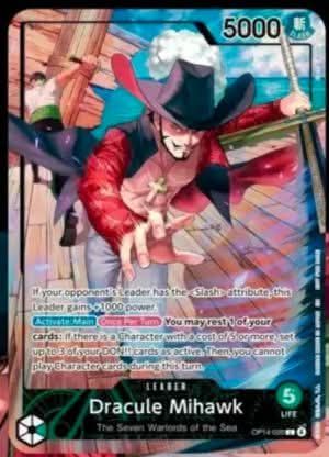 New PSA exclusive Alternate Art Leader Dracule Mihawk (OP14-020