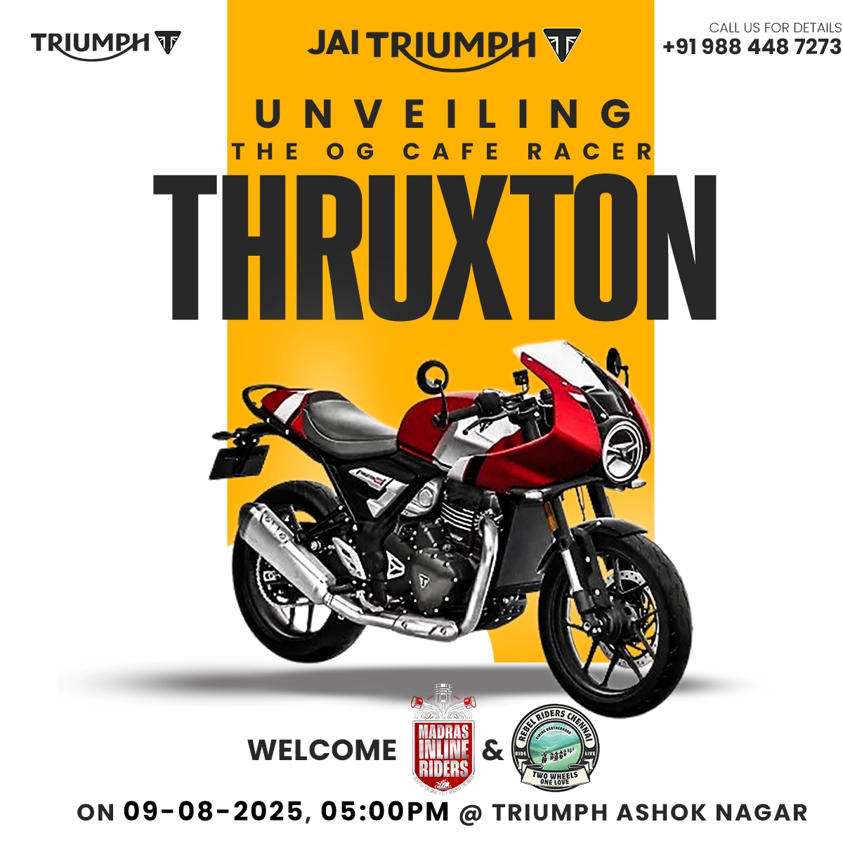 Jai - The OG CAFE RACER all-new Thruxton 400 unveiling on 8th August ...