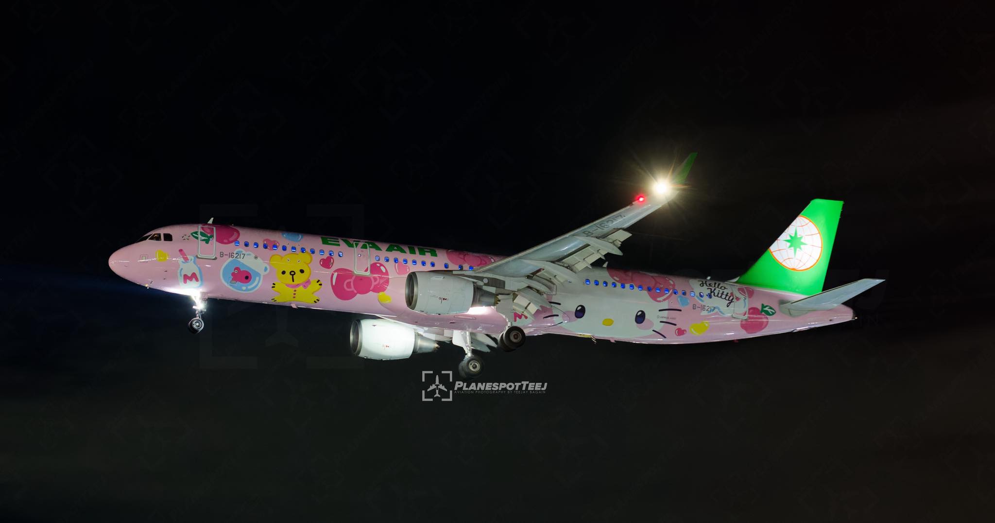 The Sanrio Hello Kitty Pinky Jet Airbus A321-211 plane - one of