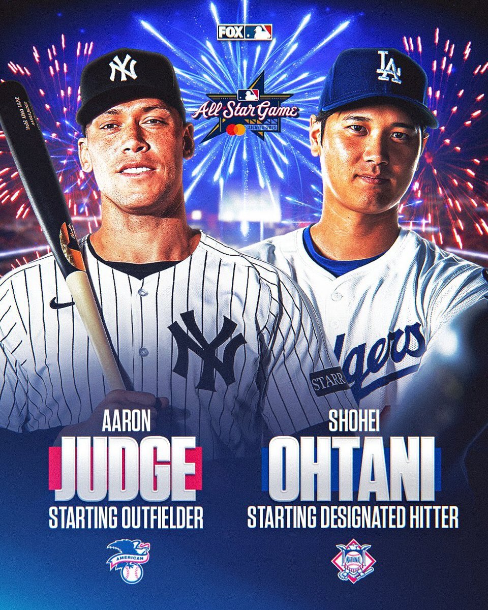 Aaron Judge and Shohei Ohtani are All-Star Game starters! ⭐
