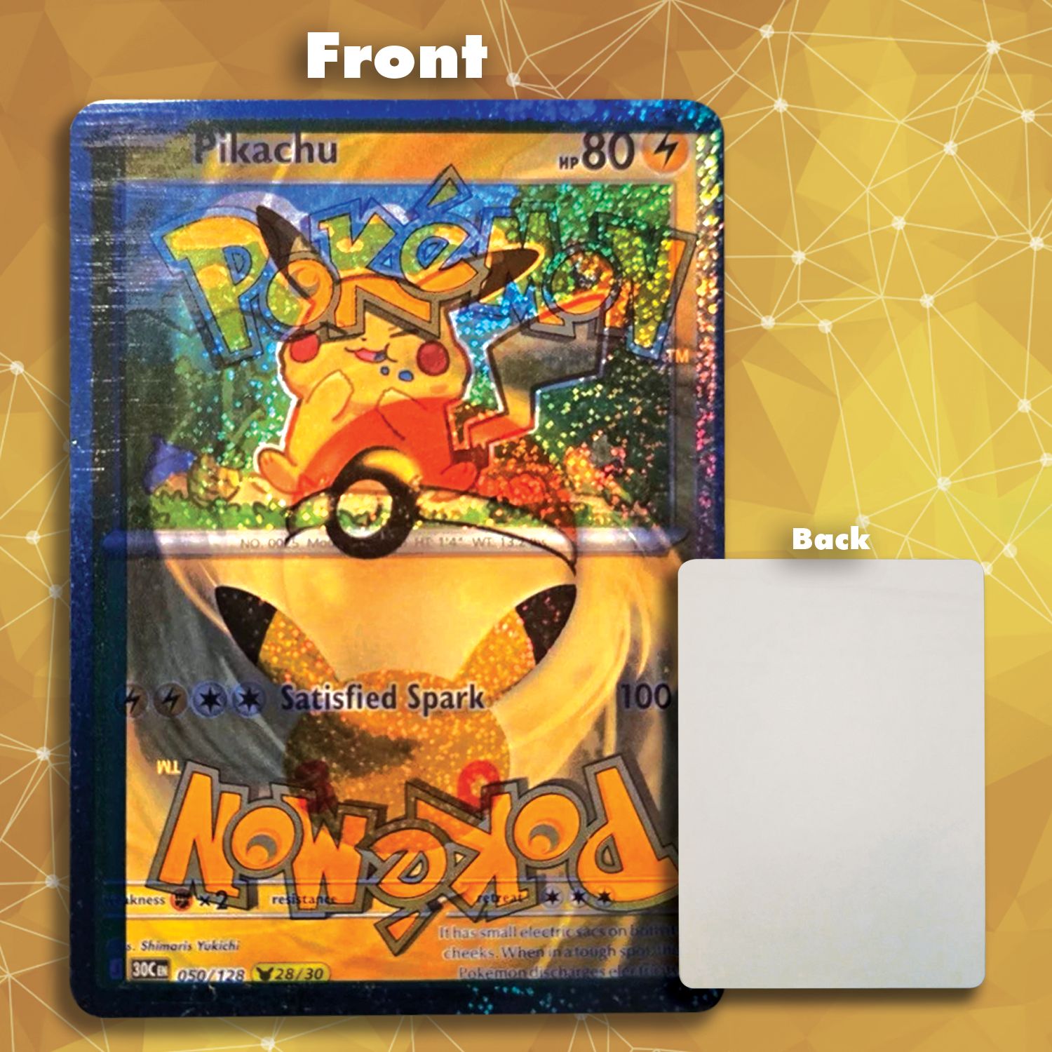 Double printed Pikachu cards from 30th anniversary with back