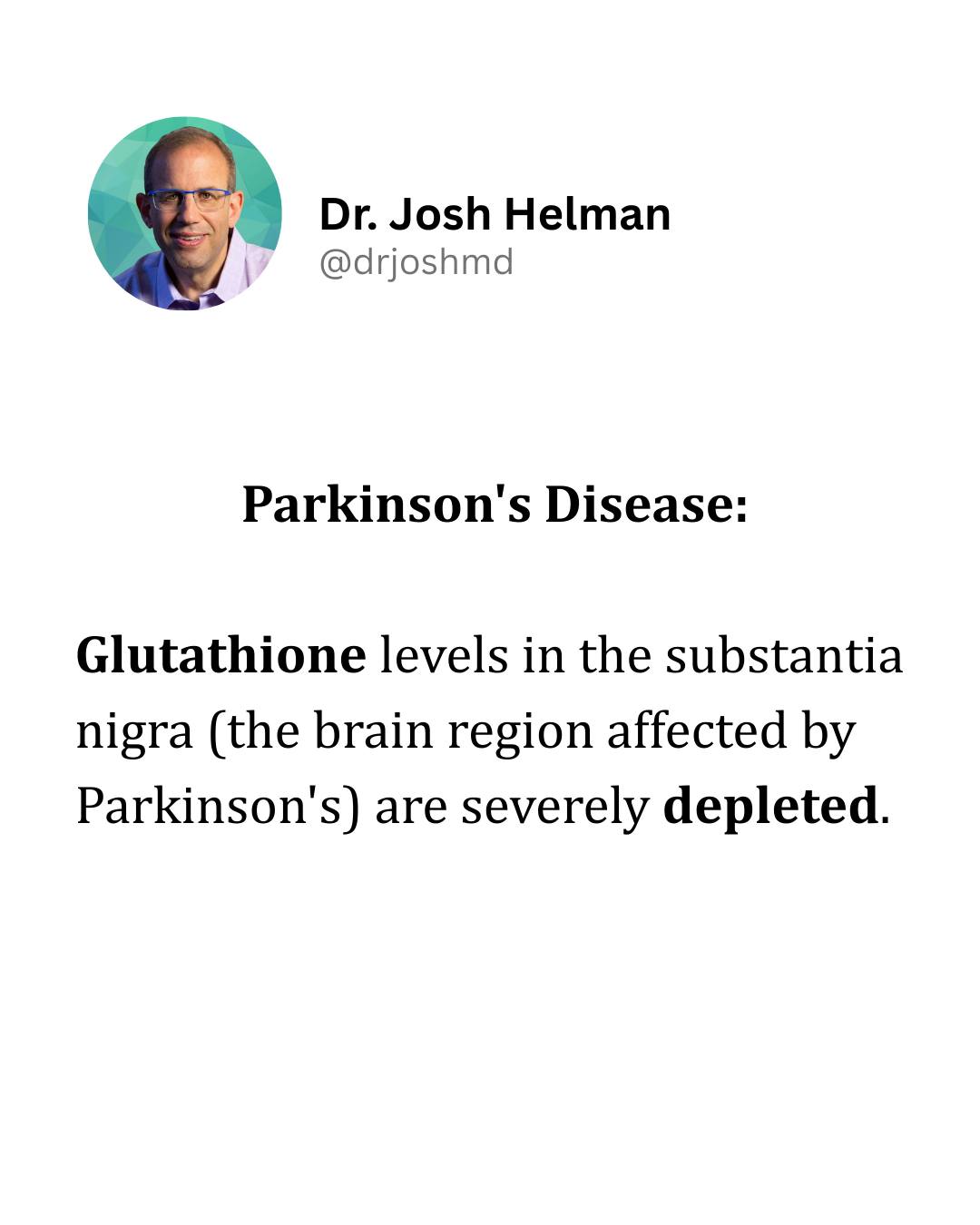 Glutathione levels depleted in Alzheimer's patients