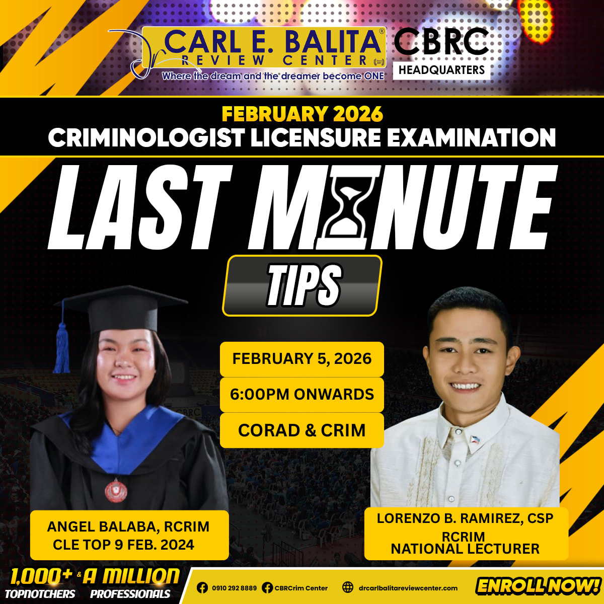 CBRCrim - 📌 FEBRUARY 5, 2026 (CORAD & CRIM) ⏳ LAST MINUTE TIPS | CLE ...