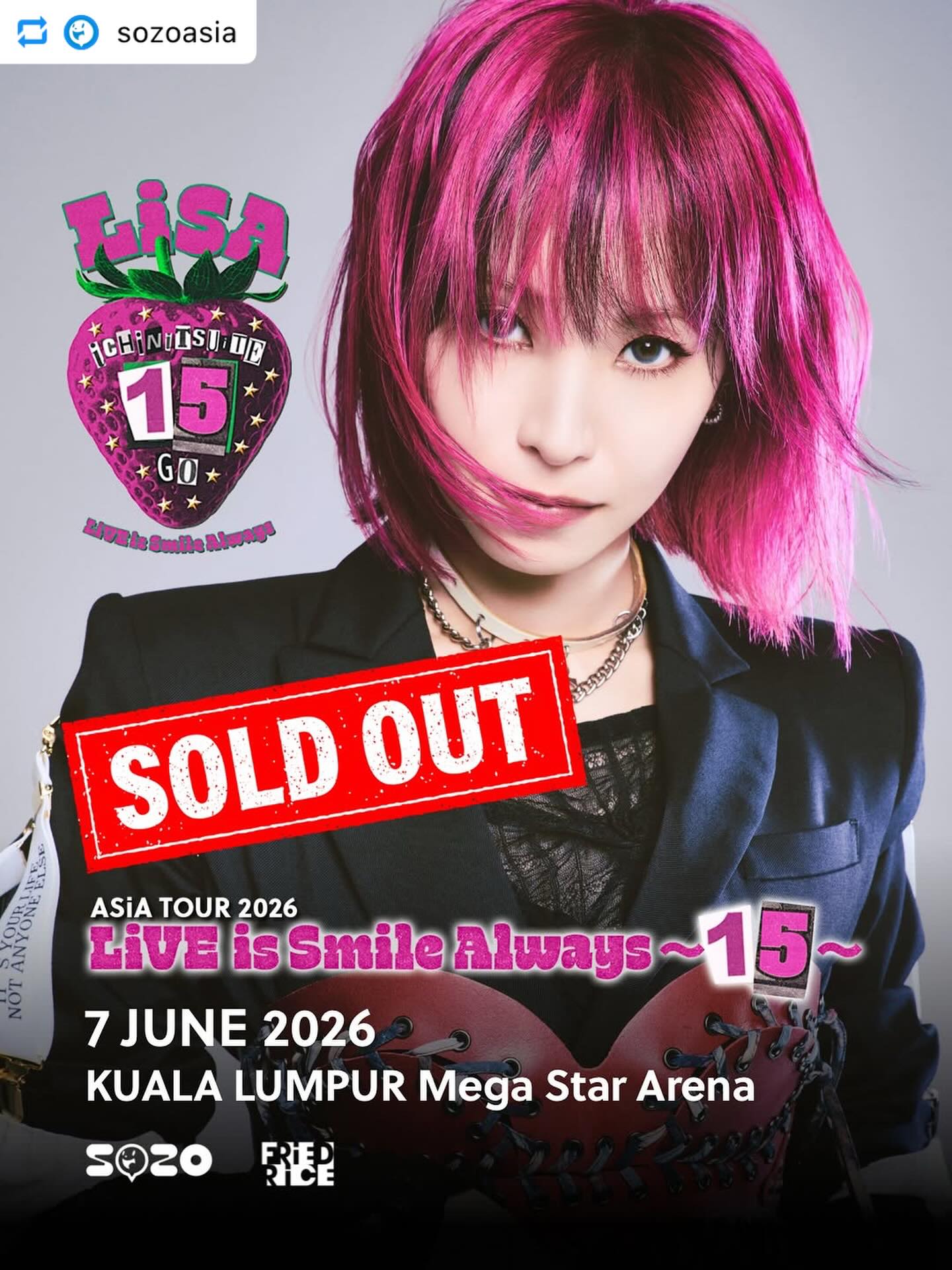 LiVE】 LiSA Th e Asia tour “LiVE is Smile Always～15～”, marking