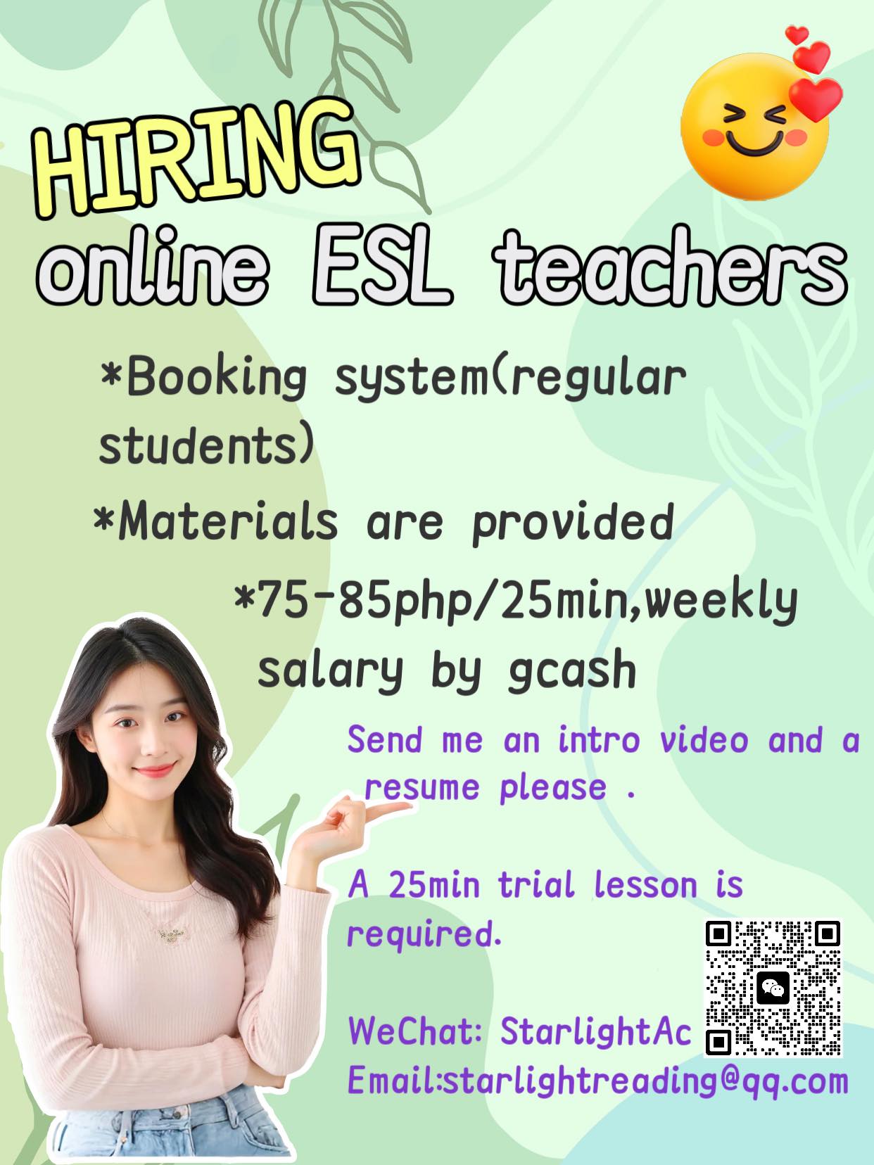Hired Online ESL Teachers with Job Reviews. | Facebook