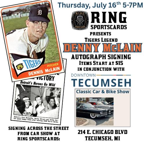 Meet Detroit Tigers legend Dennis McLain at Ring Sportscards