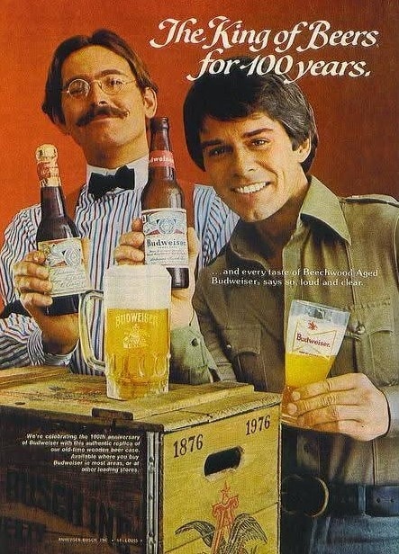 Enjoying American made Budweiser in the 70 s