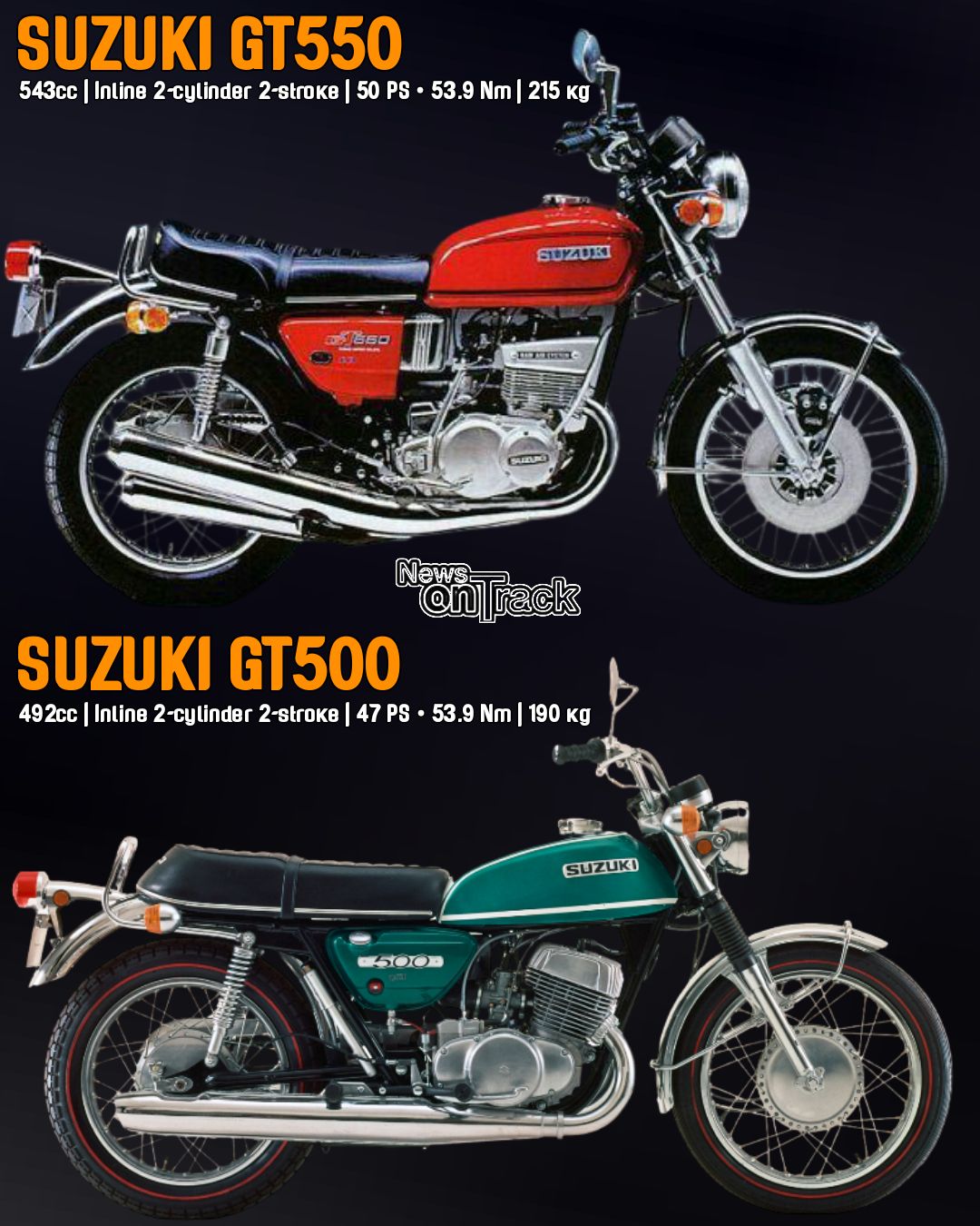 🔥 1976 Suzuki GT380 vs GT550 🔥 In 1976, Suzuki's famous Ram-Air