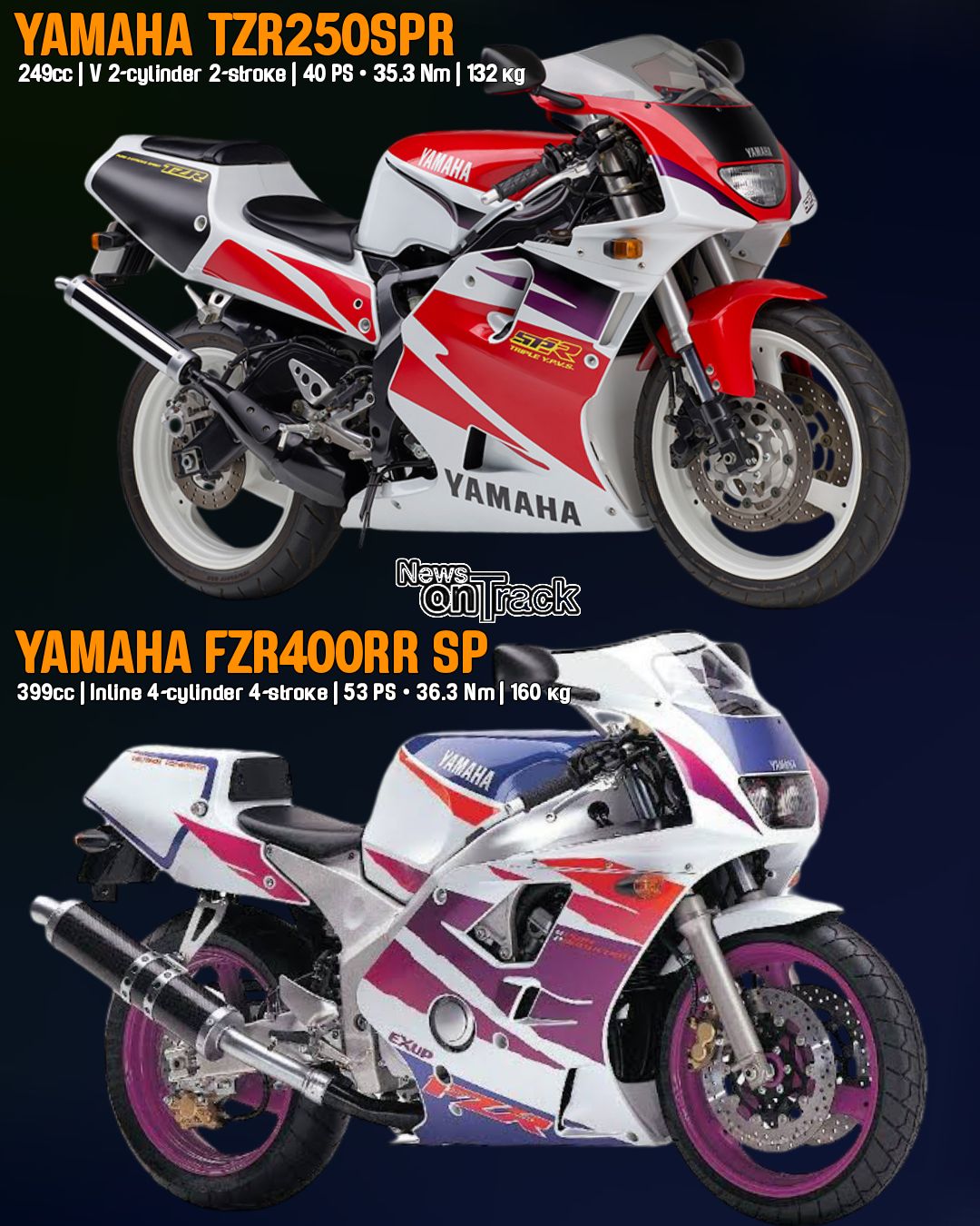 The 1994 Yamaha FZR400RR SP and 1995 TZR250SPR are the ultimate