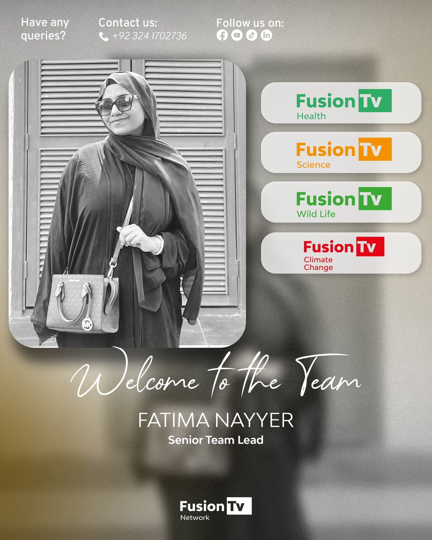 Fusion - We are delighted to welcome Fatima Nayyer as the Senior Team ...