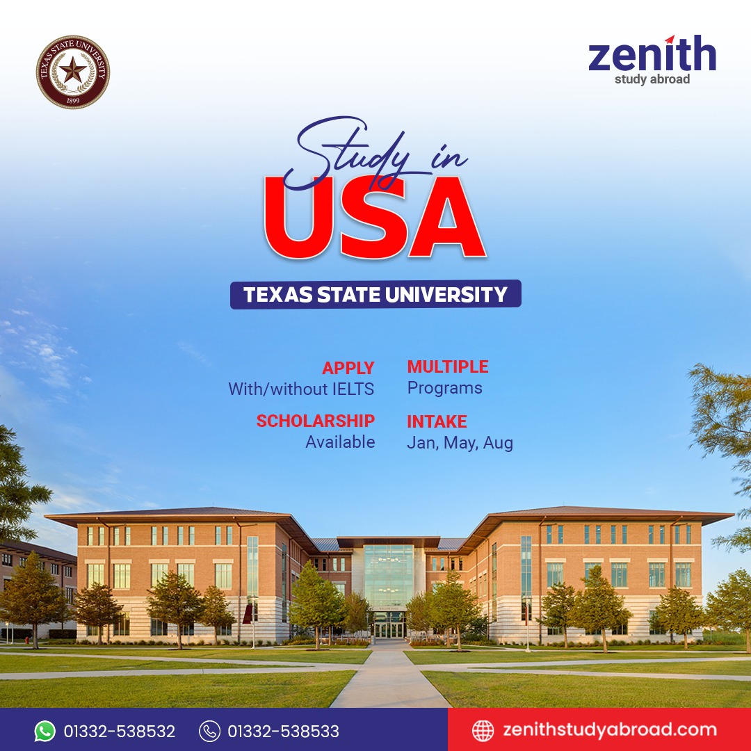 🎓𝐒𝐭𝐮𝐝𝐲 𝐚𝐭 𝐓𝐞𝐱𝐚𝐬 𝐒𝐭𝐚𝐭𝐞 𝐔𝐧𝐢𝐯𝐞𝐫𝐬𝐢𝐭𝐲 –... - Zenith Study Abroad | Facebook
