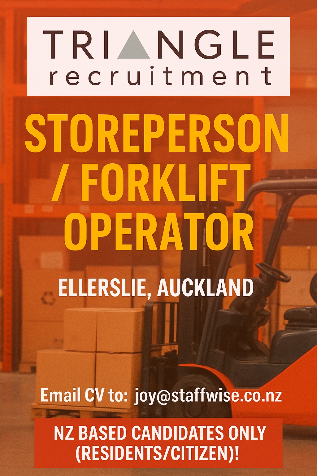 Staffwise - 🚨 WE’RE HIRING! 🚨 Forklift Operator / Storeperson 🏭🚜 Do you ...