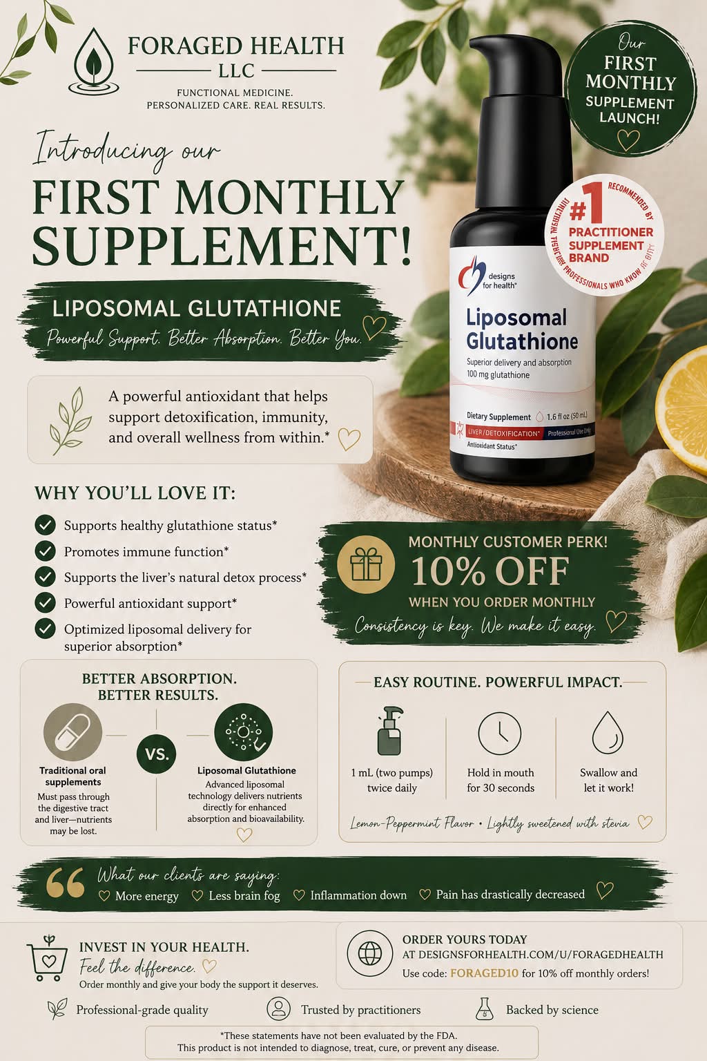 Rho Nutrition makes high-absorption liposomal supplements designed to deliver nutrients where your body can actually use them. Each formula is clean, third-party tested, and built to support real outcomes like energy, detox