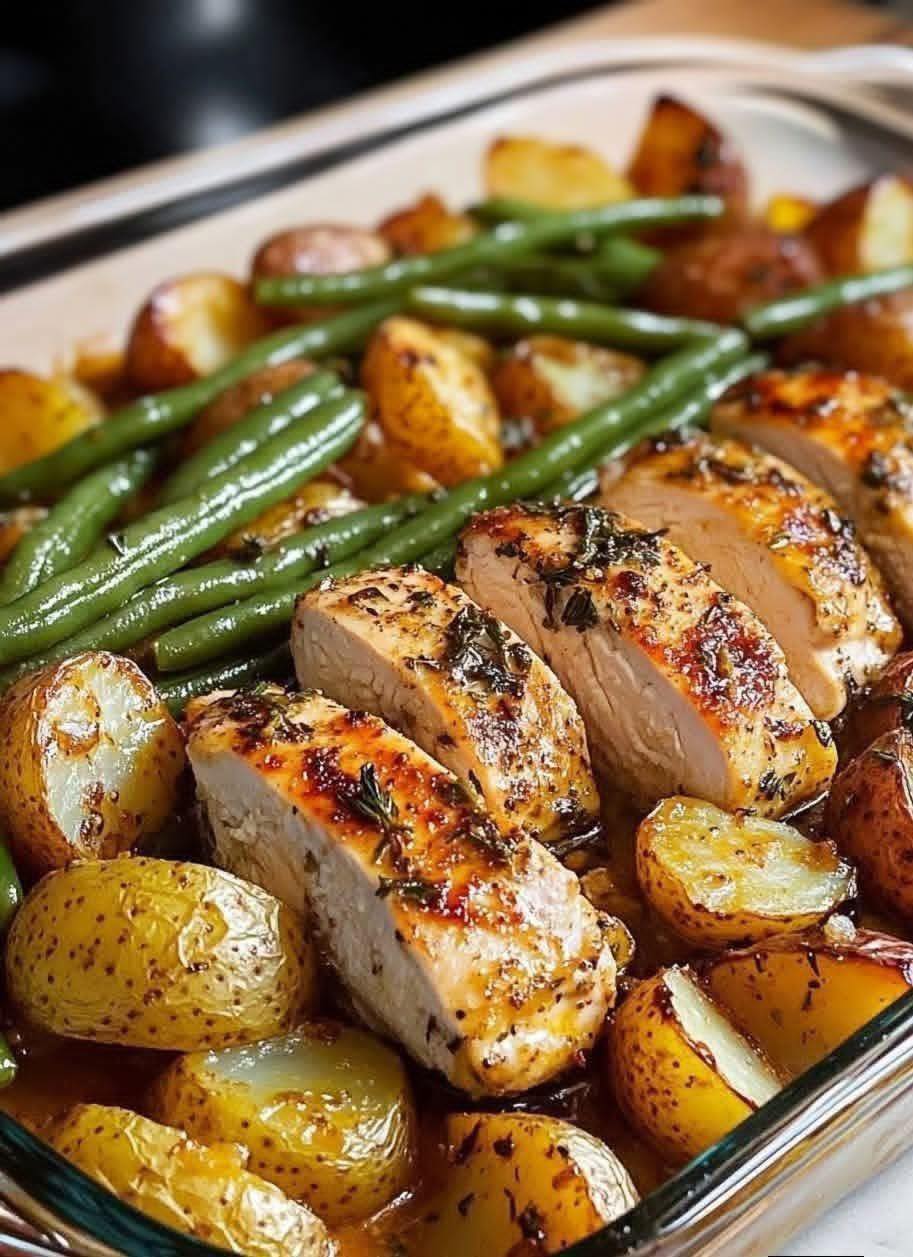 chicken potatoes & green beans and italian dressing pinterest Simple Chicken, Potato, Bean Casserole Recipe sku_EY2003MS-olive-FO