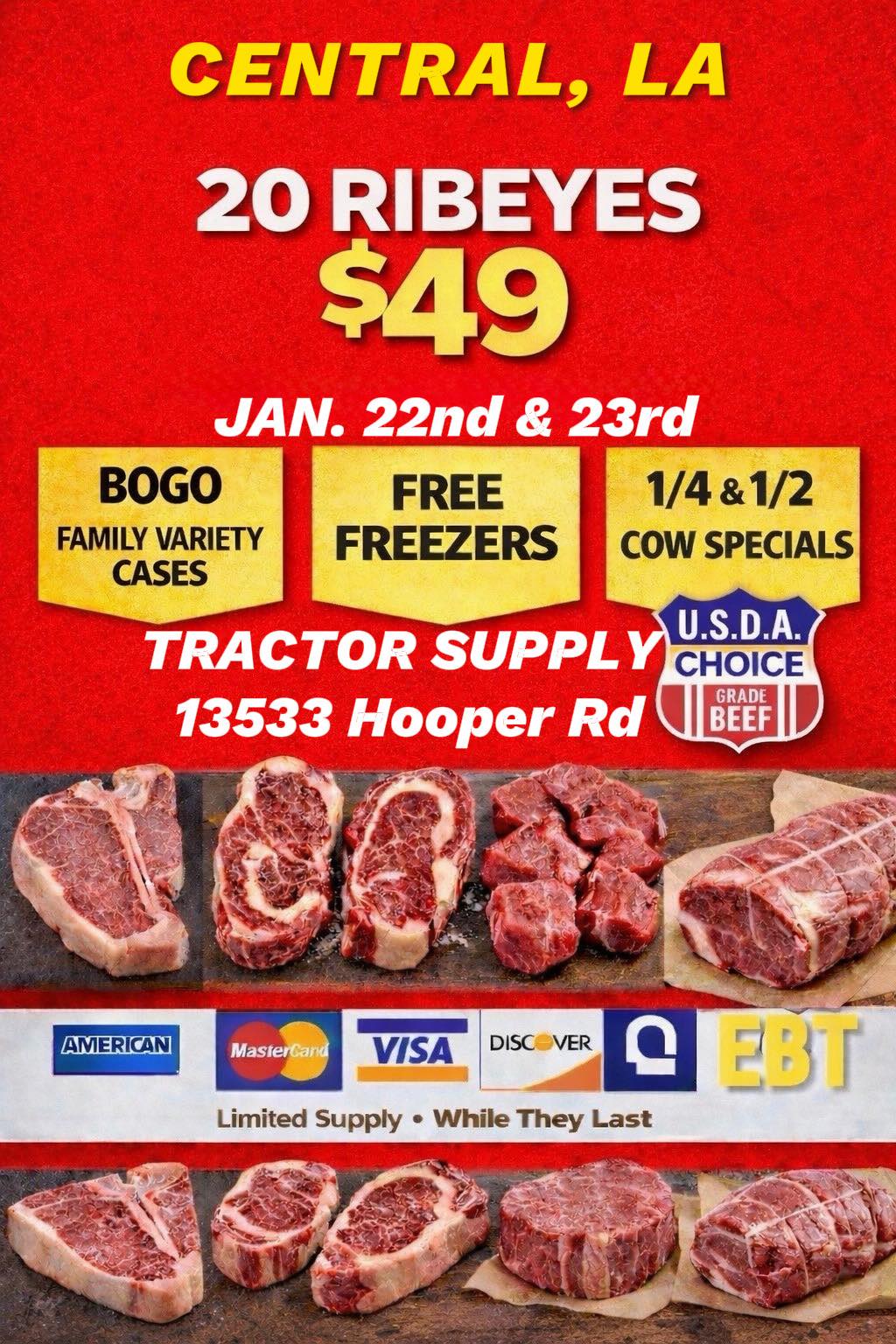 Port - 🔥 CENTRAL, LA — 2 DAYS ONLY 🔥 🥩 20 Ribeye Steaks for JUST $49 🥩 ...