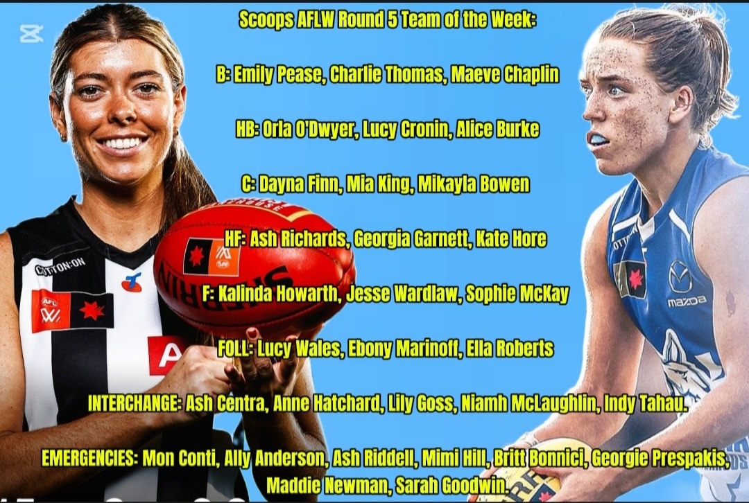Scoops AFLW Round 5 Team... - Scoops- All Things Footy 24/7 | Facebook