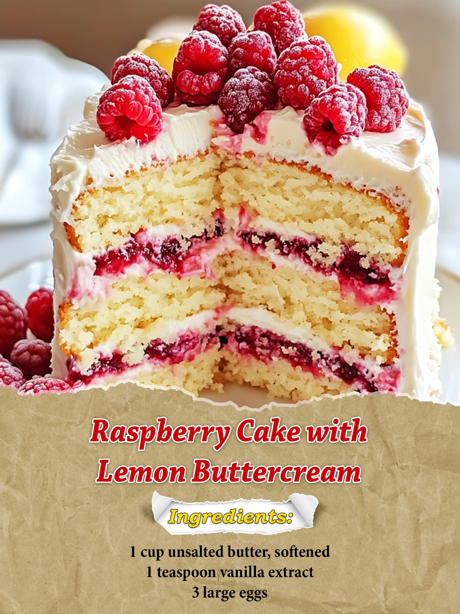 Aquickspoon - Raspberry Cake with Lemon Buttercream Ingredients: 1 cup ...