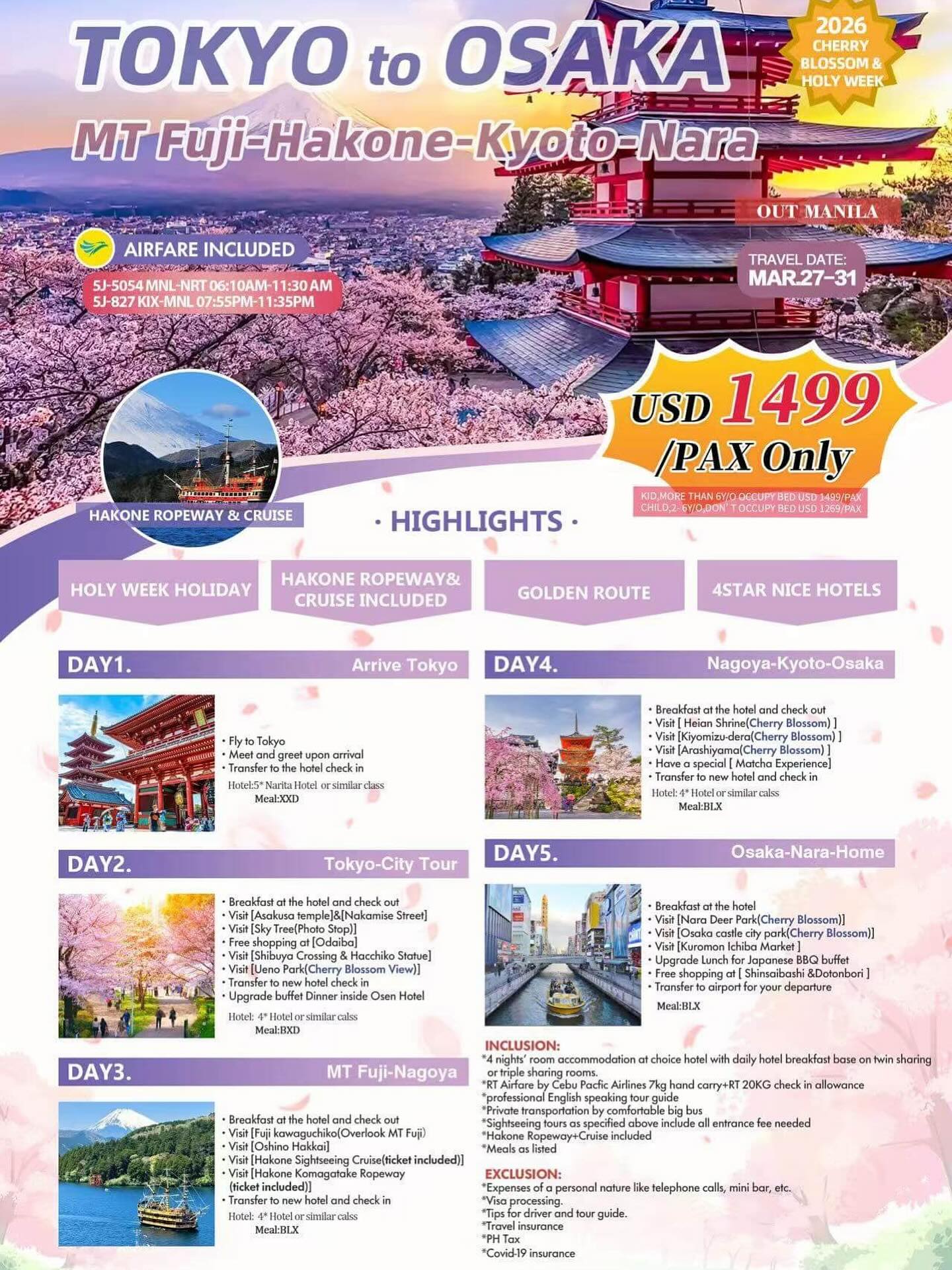 Toujours - 🌸 TOKYO OSAKA Cherry Blossom 2026 Tour! 🌸 Holy Week 2026 ...