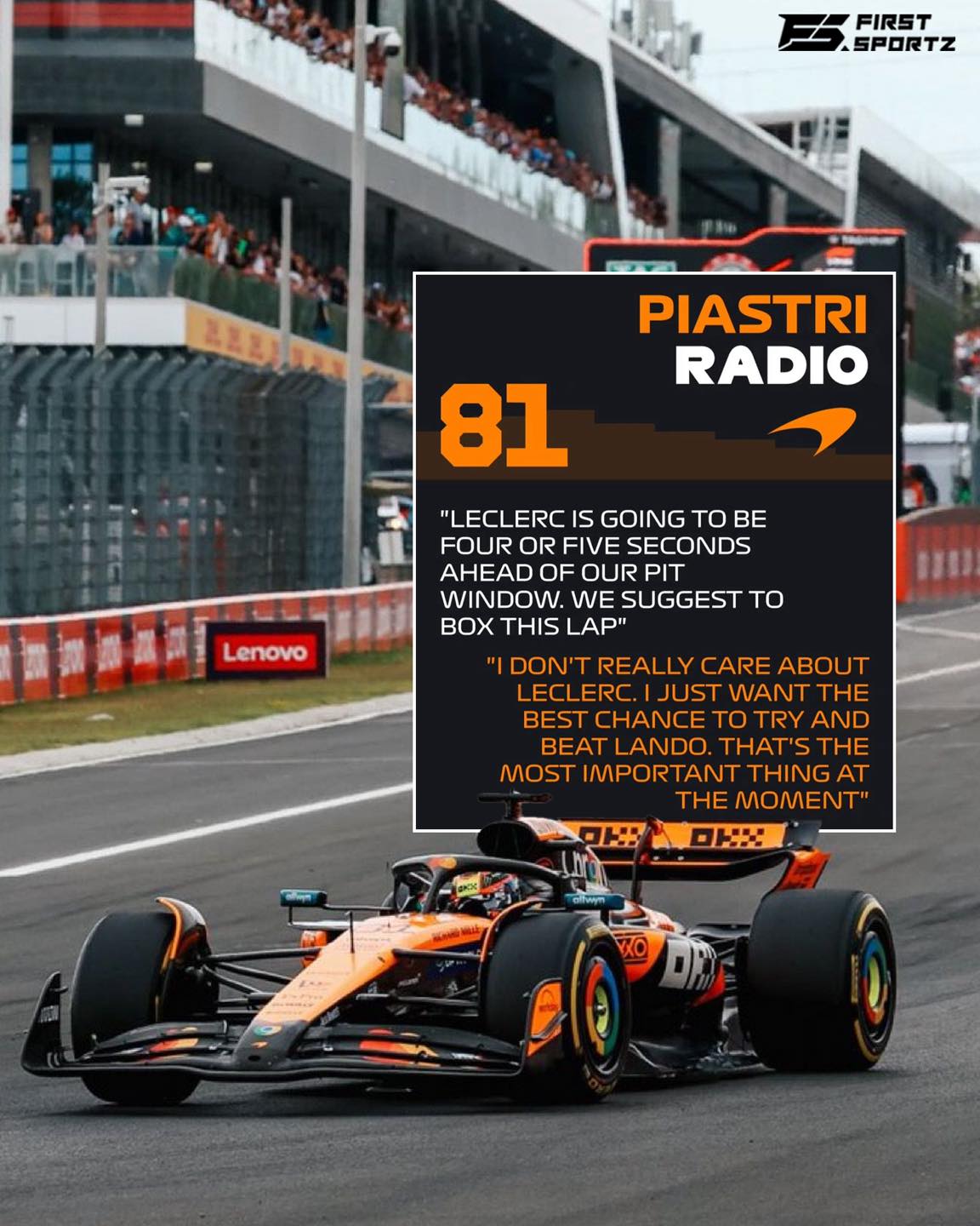 McLaren - Oscar Piastri made his priorities loud and clear on the radio ...