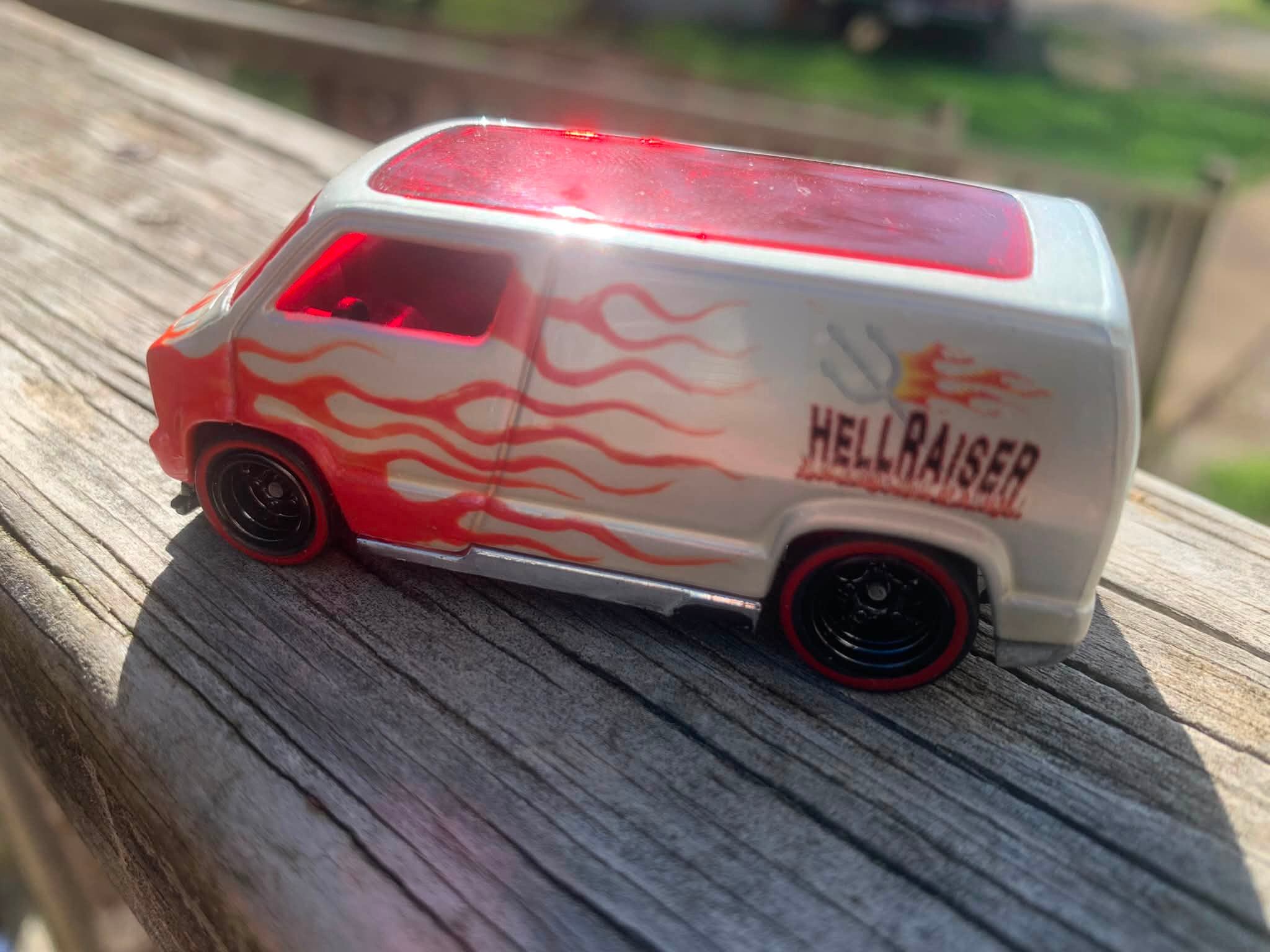 Hot wheels dodge van called the Hell Raiser .