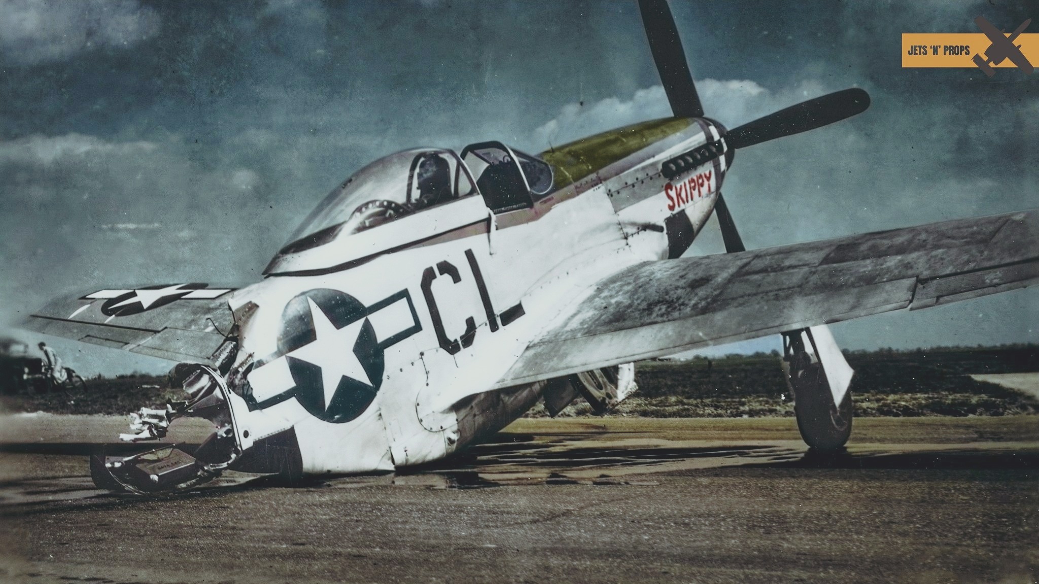 Destroyed P-51 Mustang code 6N-C of the 505th FS 339th Fighter Group