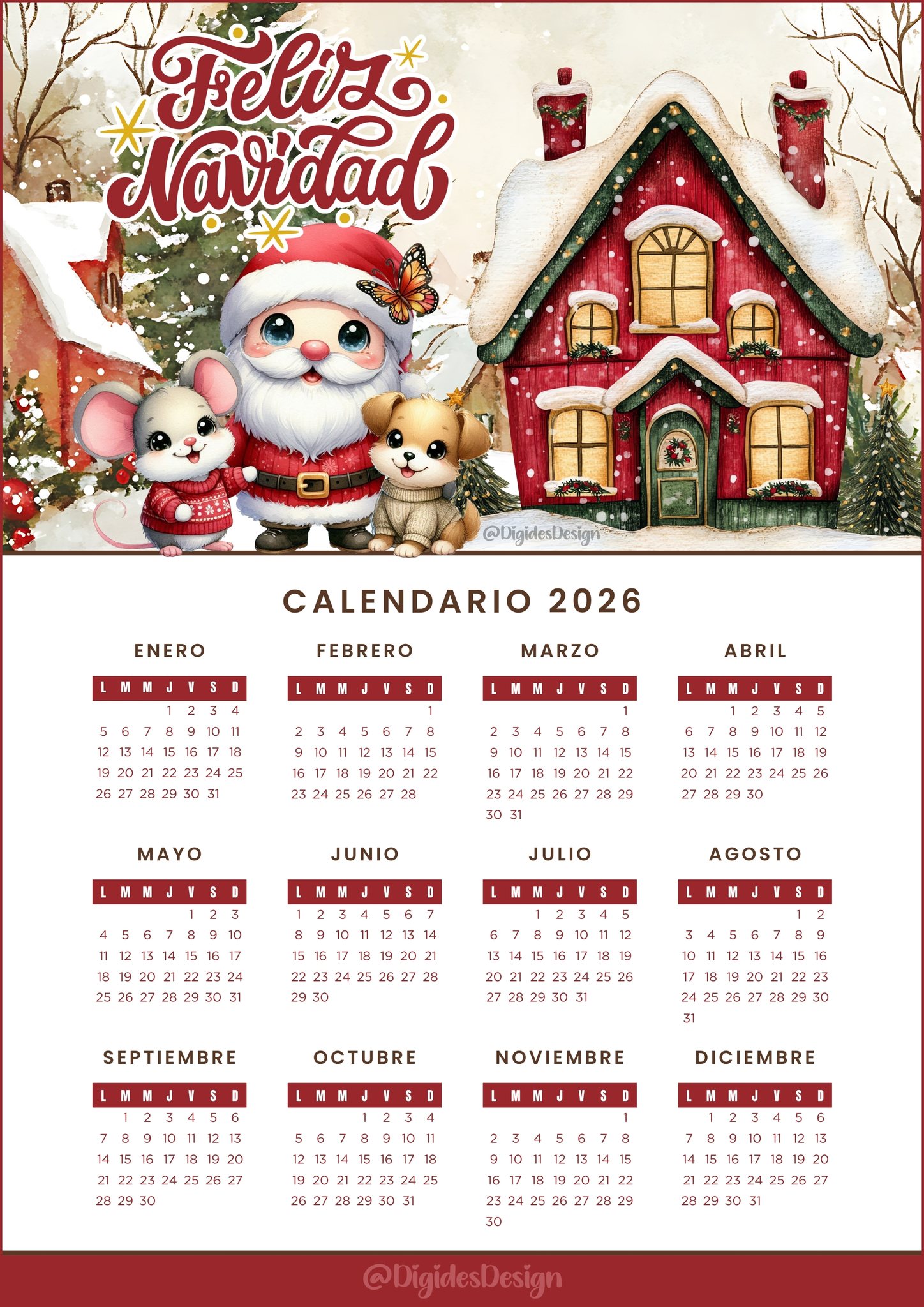 Digides Desing - 🎄 ¡Calendario navideño 2026 ! 🎄 Con... | Facebook