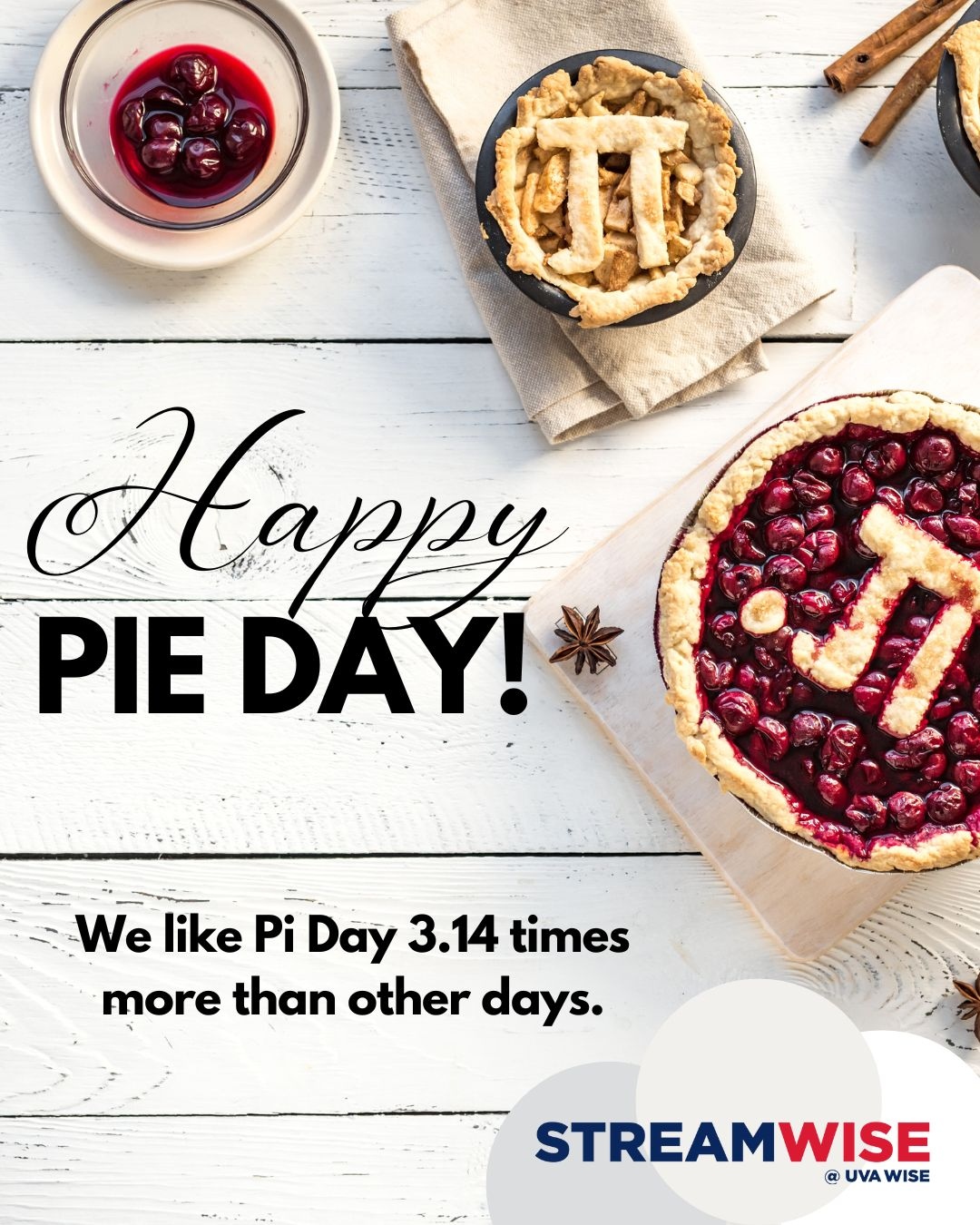STREAMWise - Happy Pie Day! Pi Day is celebrated on March... | Facebook