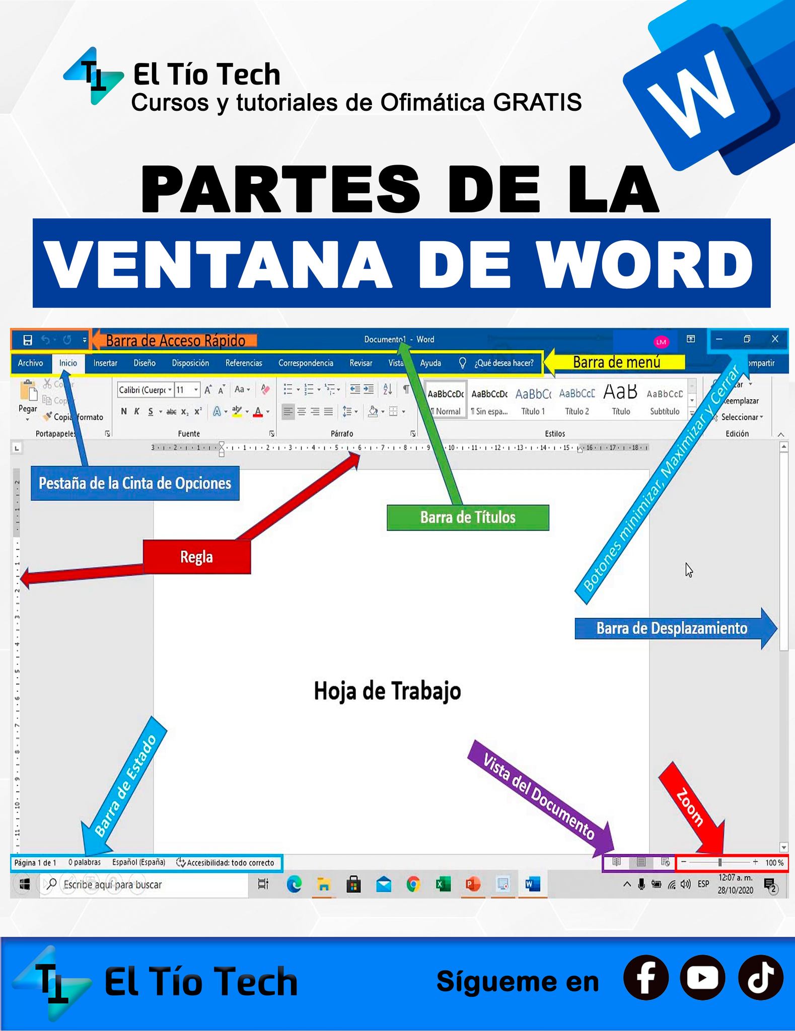 El - Explora las secciones principales del entorno de Word 🖥️⚙️ #word # ...