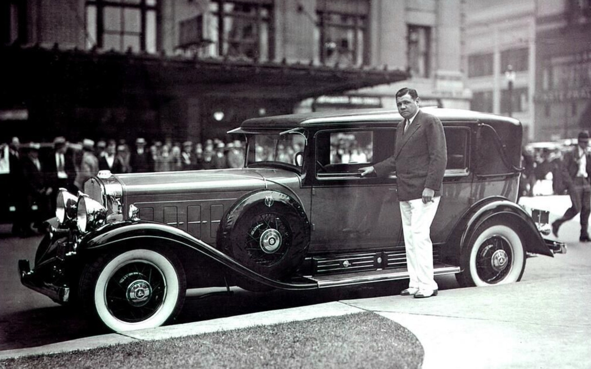 Baseball - Babe Ruth next to his V-16 Cadillac in 1931 | Facebook
