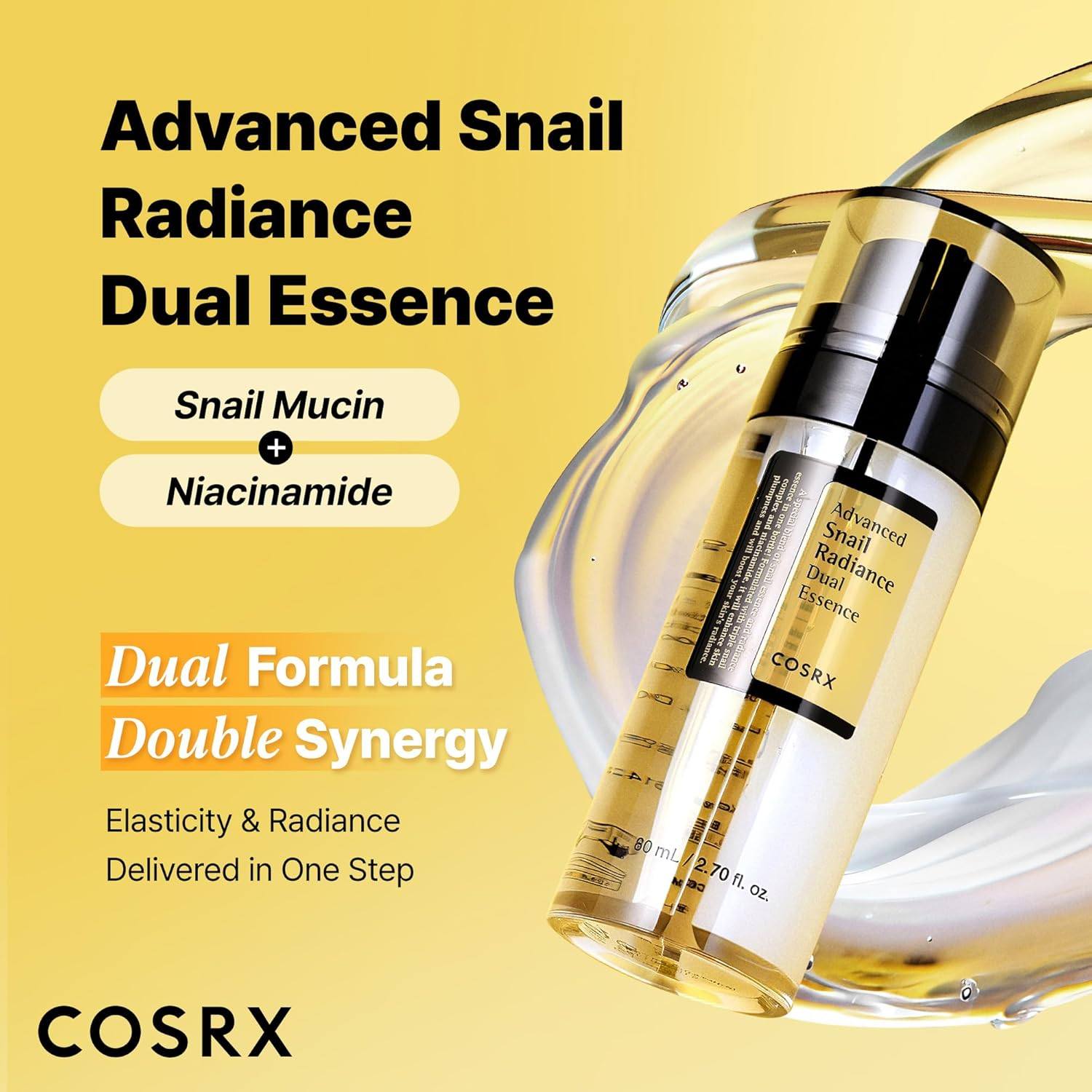 cosrx glutathione Snail Radiance Dual Essence for brightening and hydration 9